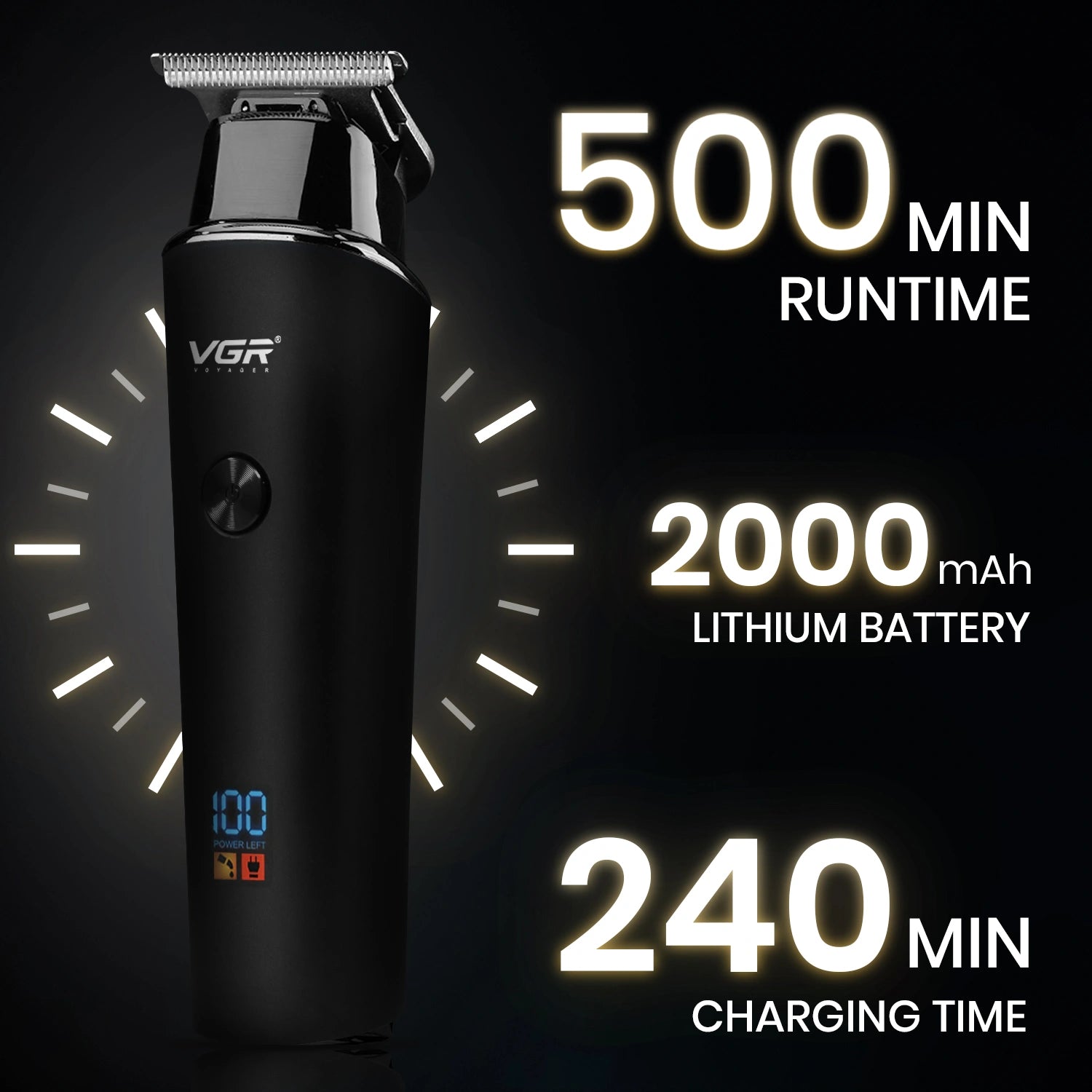 VGR V-937 Hair Trimmer For Men, Black