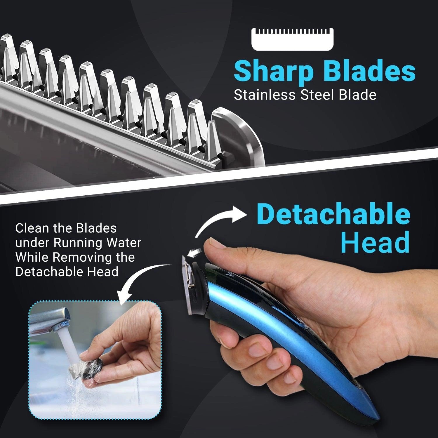 VGR V-183 Hair Trimmer For Men, Blue