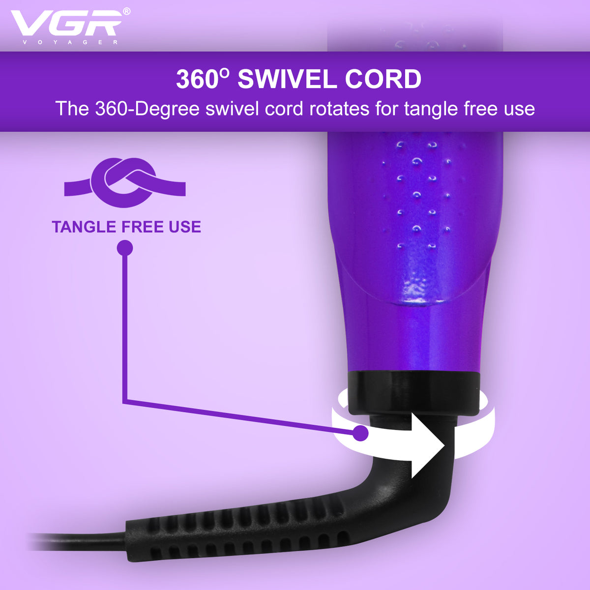 VGR V-506 Hair Straightener 130°C to 210°C Heat Producer For Women, Purple