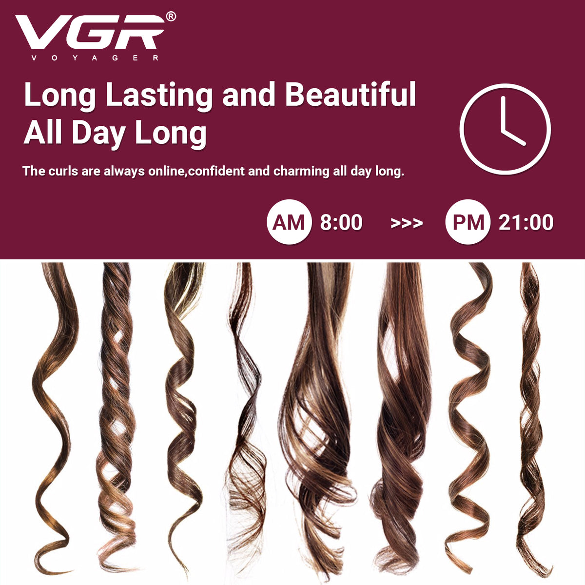 VGR V-595 3 Barrel Hair Curler For Women, Green
