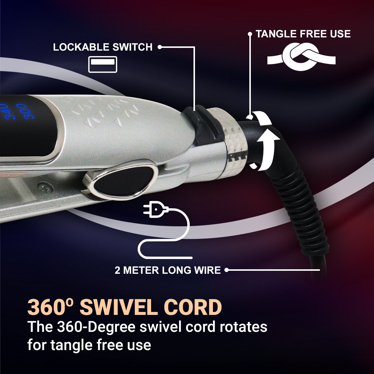 VGR V-509 Professional Hair Straightener With Ceramic Plates Adjustable Temperature For Wome- Silver - vgrofficial.in