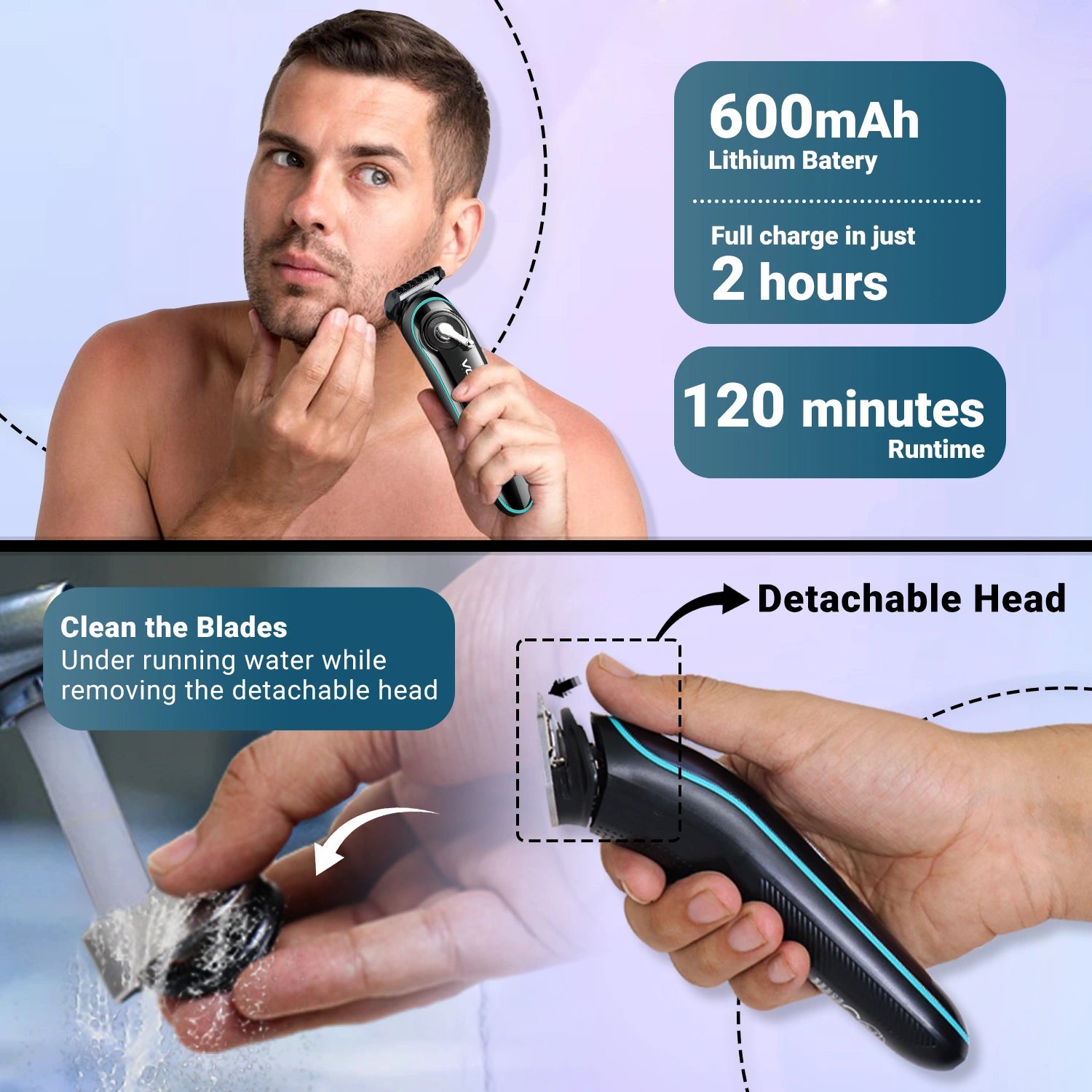 VGR VL-075 Limited Edition Hair Trimmer For Men, Black