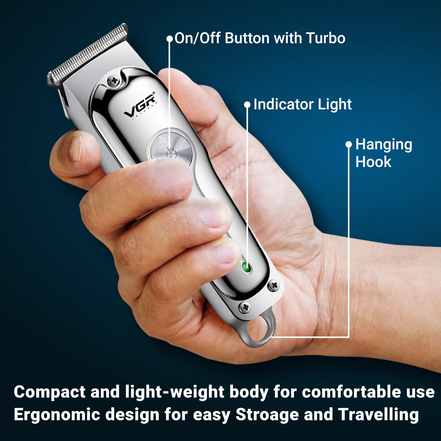 VGR V-071 Hair Trimmer For Men, Silver