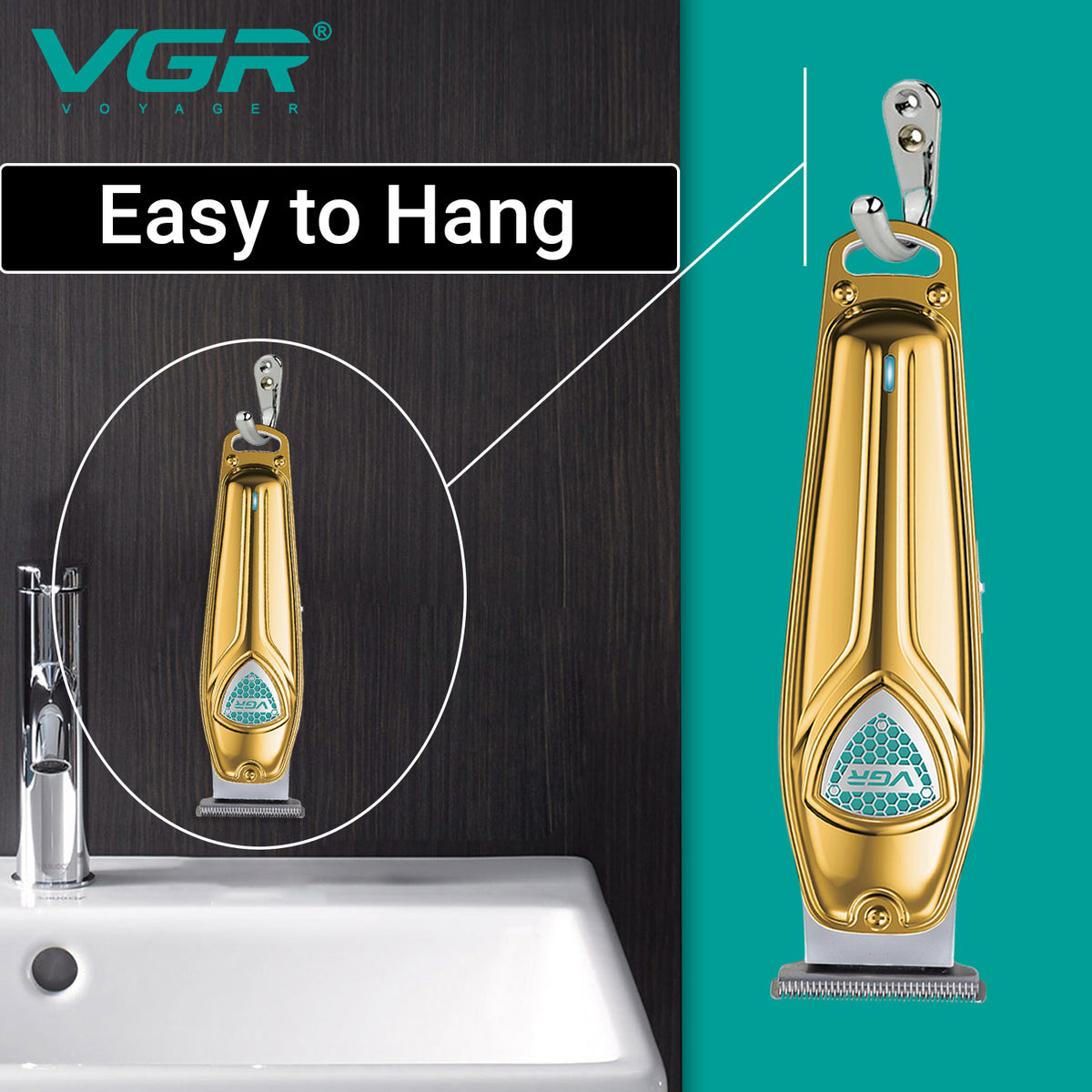 VGR V-911 Hair Trimmer For Men, Gold