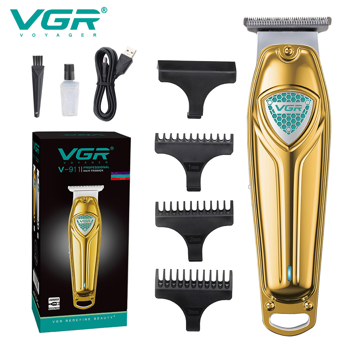 VGR V-911 Hair Trimmer For Men, Gold