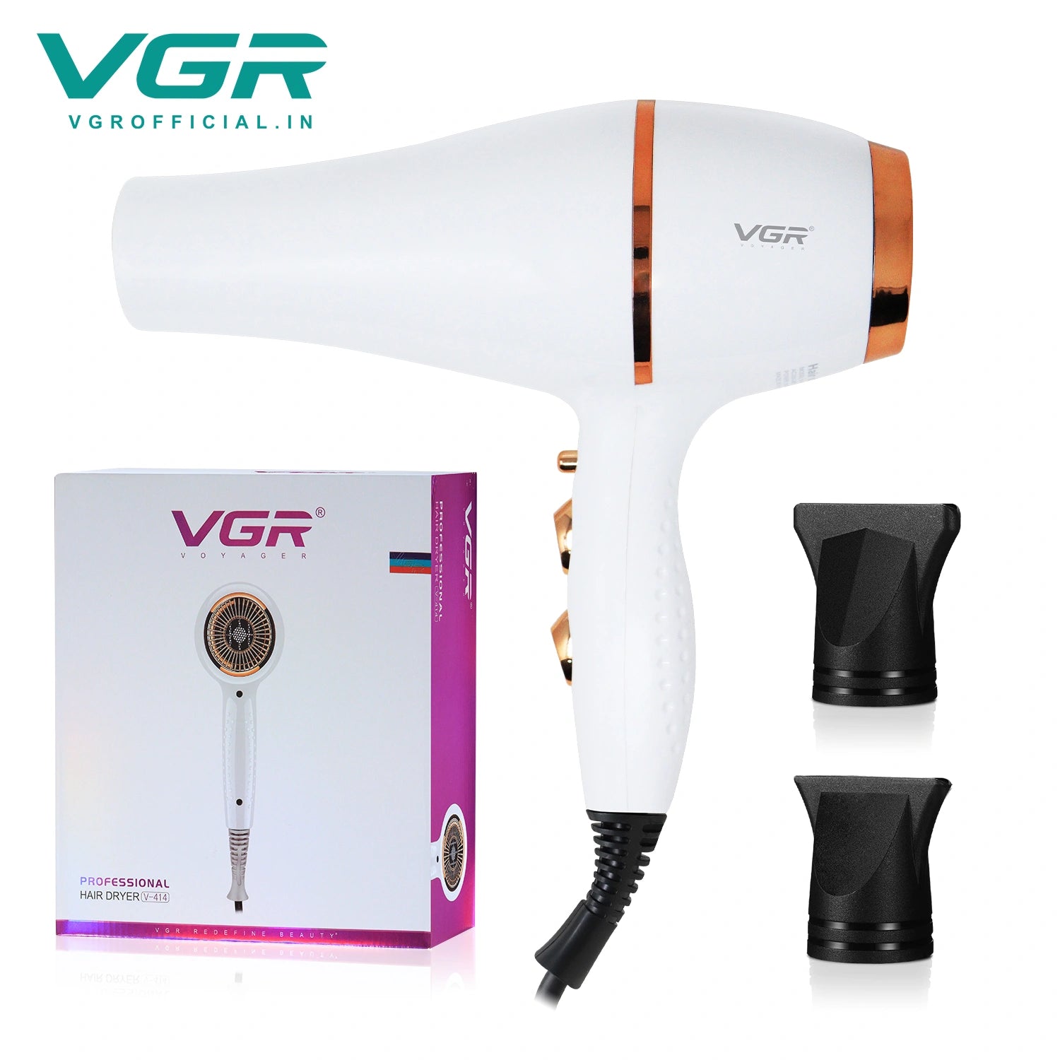 VGR V-414 Professional Hair Dryer for Men & Women, 1800-2200 Watt