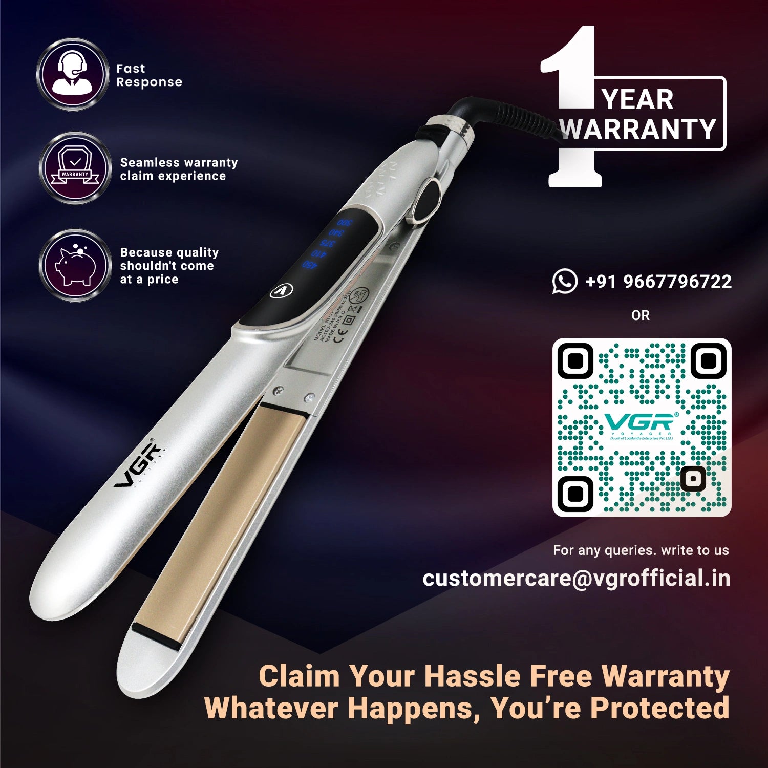 VGR V-509 Hair Straightener For Women