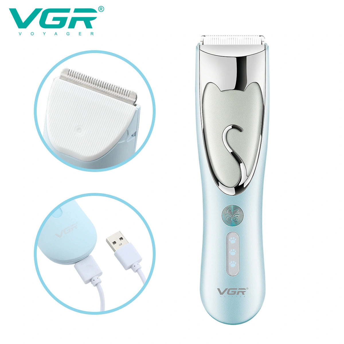 VGR V-203 Hair Clipper For Pets, Green