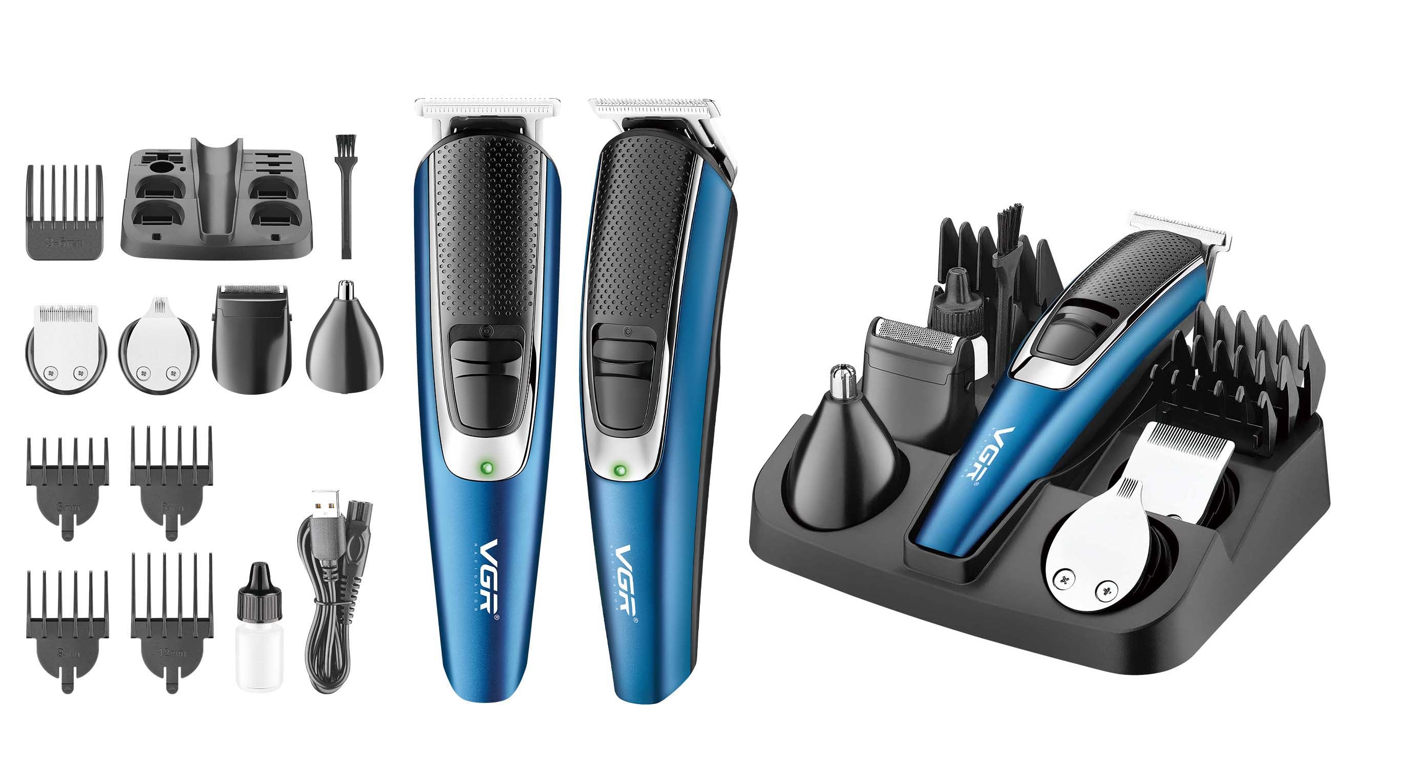 VGR V-172 Professional Grooming Kit with 120 Min Runtime, Blue
