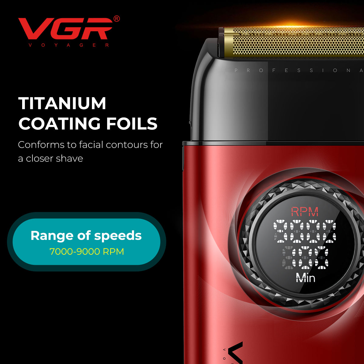 VGR Mr. SUPER POWER Stepless Pro 4-in-1 Barber Set - Red - vgrofficial.in