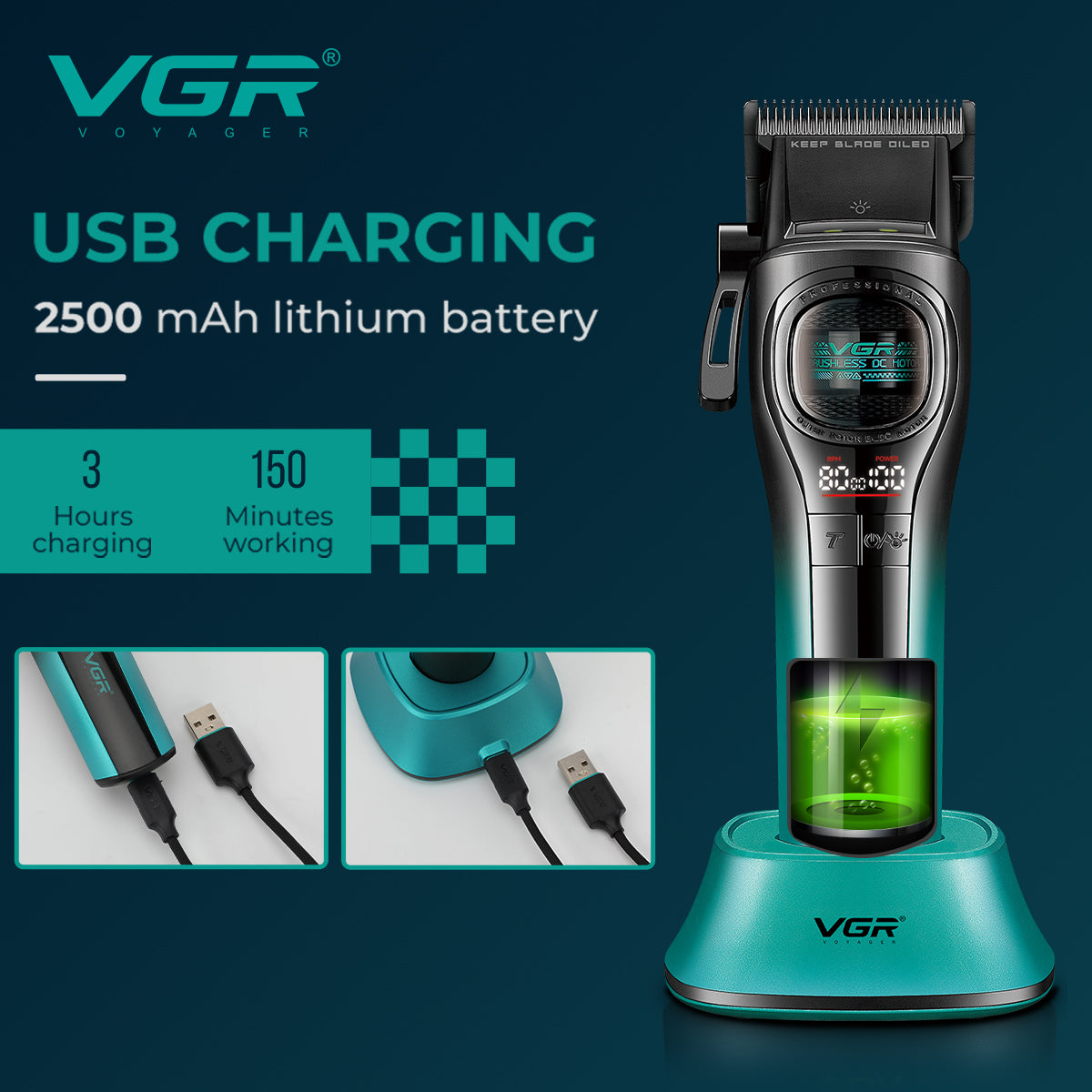 VGR V-888C Professional Hair Clipper for Salon & Men