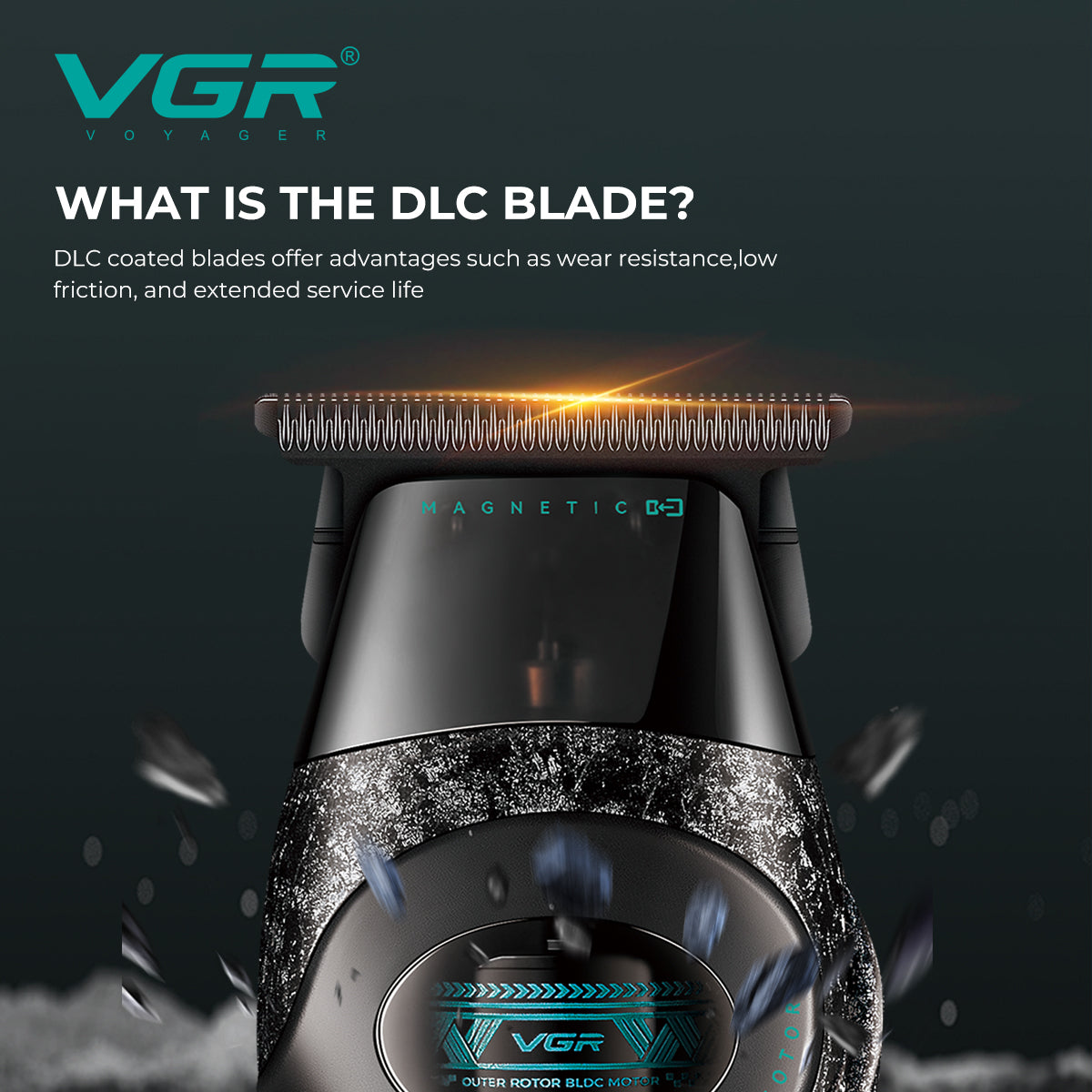 VGR V-857T Professional Hair Trimmer for Salon & Men, Black