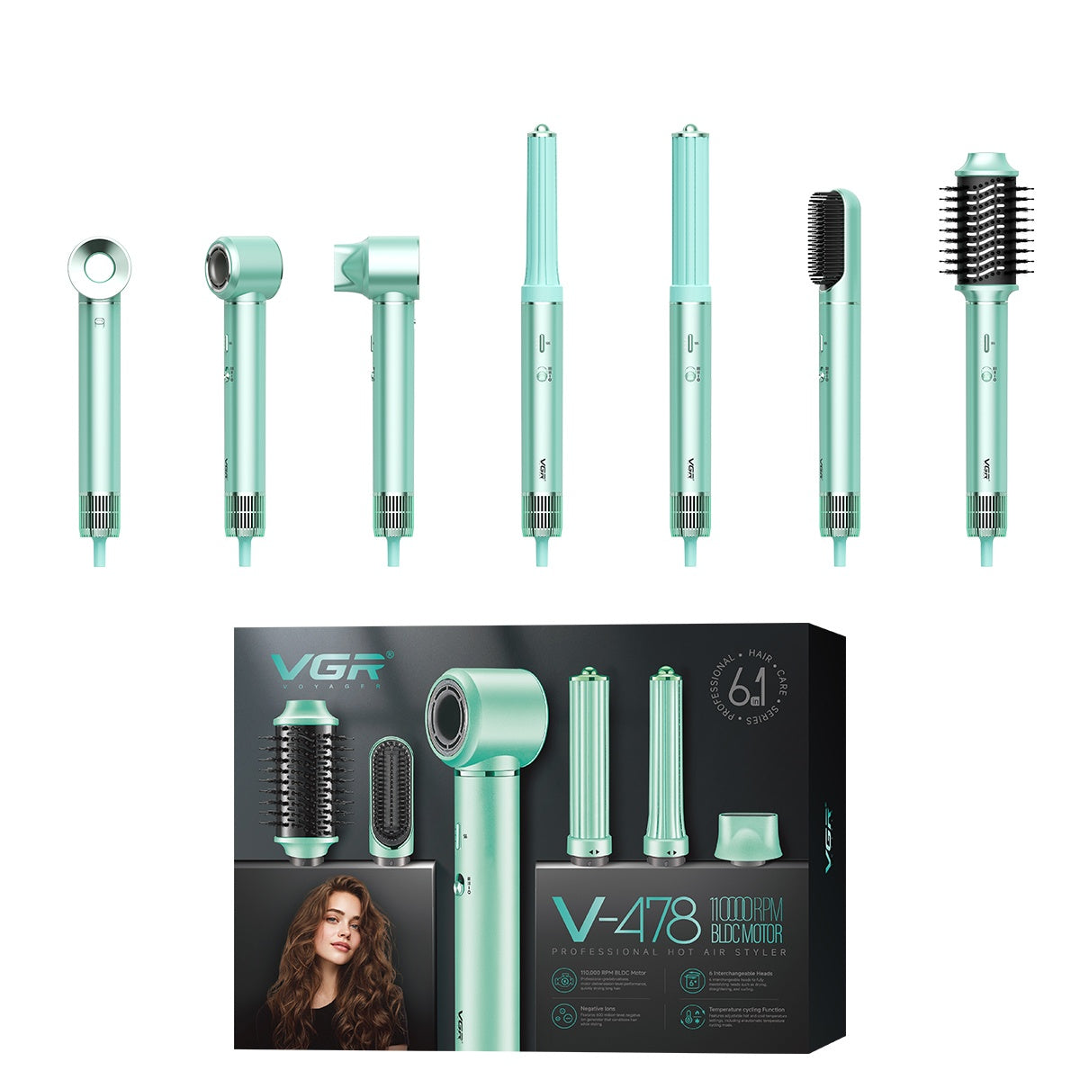 VGR V-478 Professional Hot Air Styler with Ceramic Coating