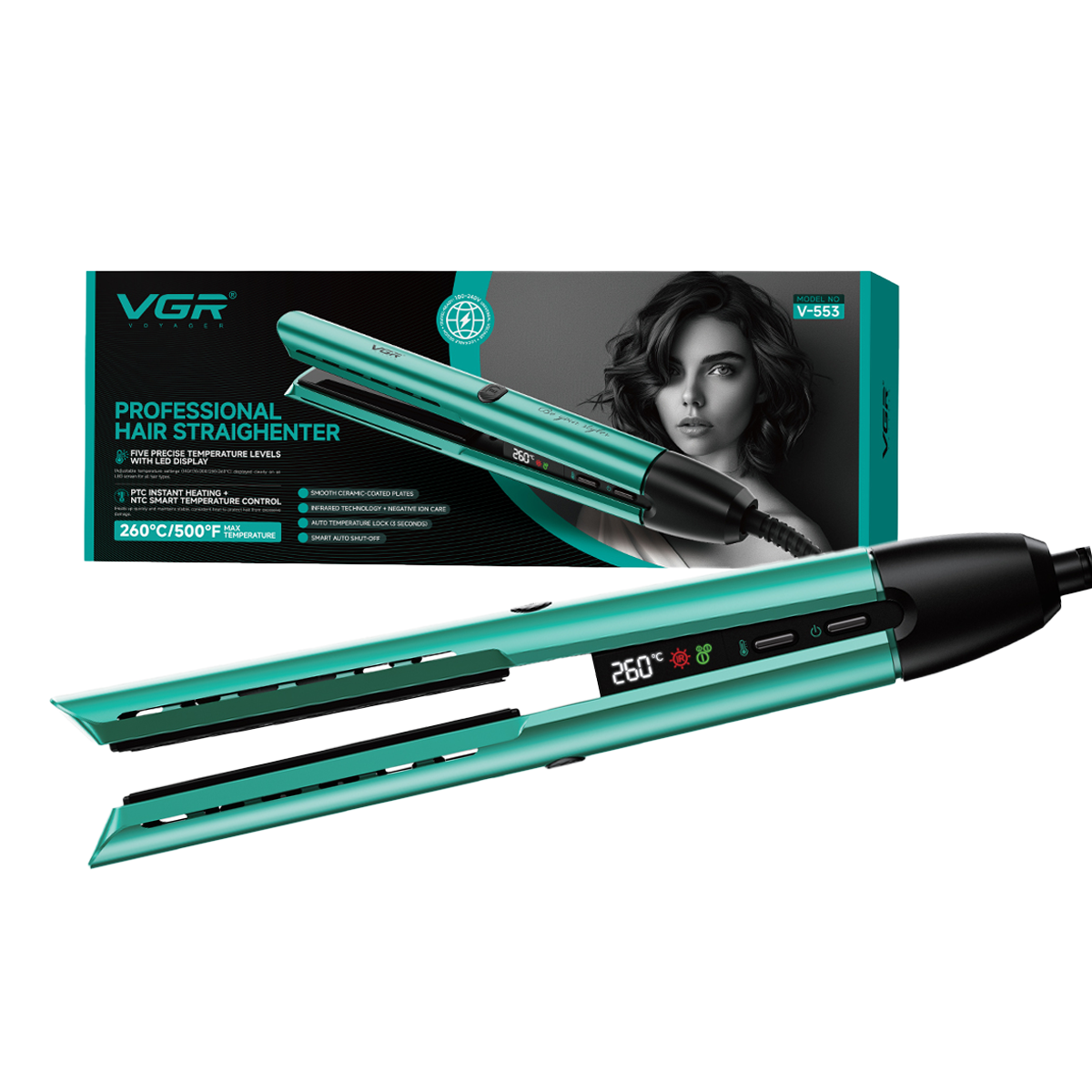 VGR V-553 Professional Hair Straightener for Women & Salon