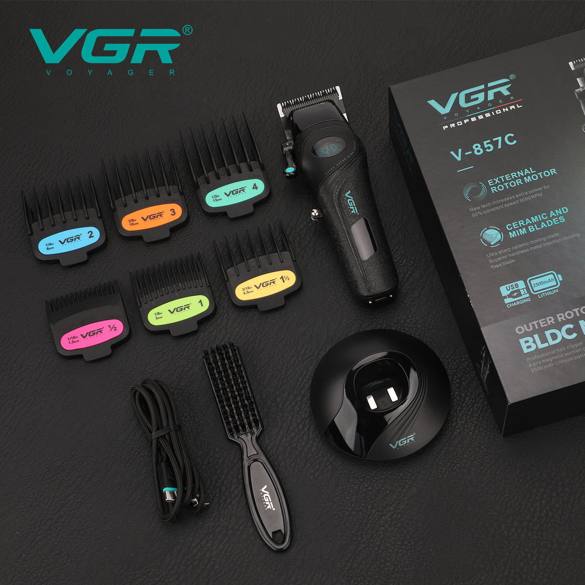 VGR V-857C Professional Hair Clipper for Salon & Men, Black