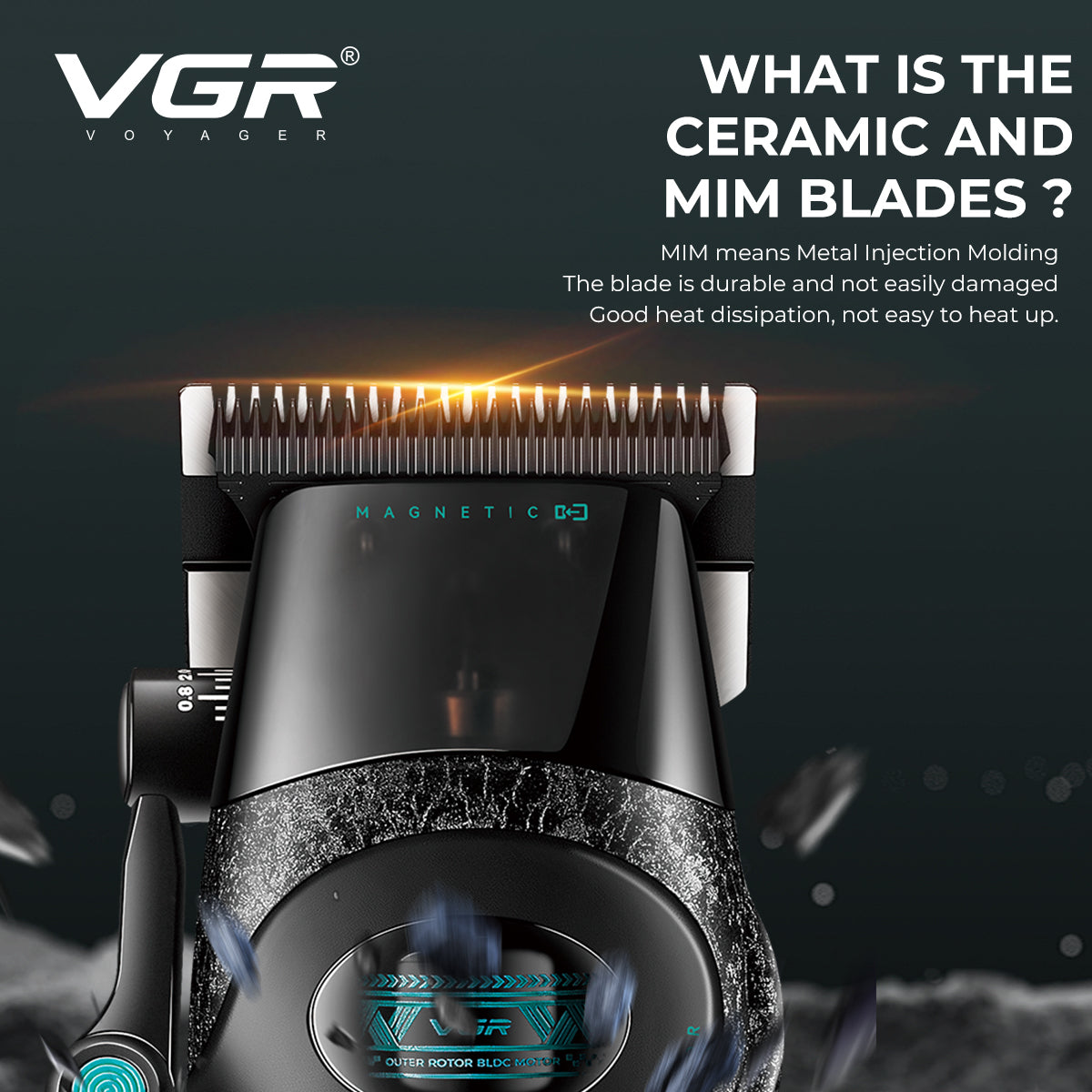 VGR V-857C Professional Hair Clipper for Salon & Men, Black