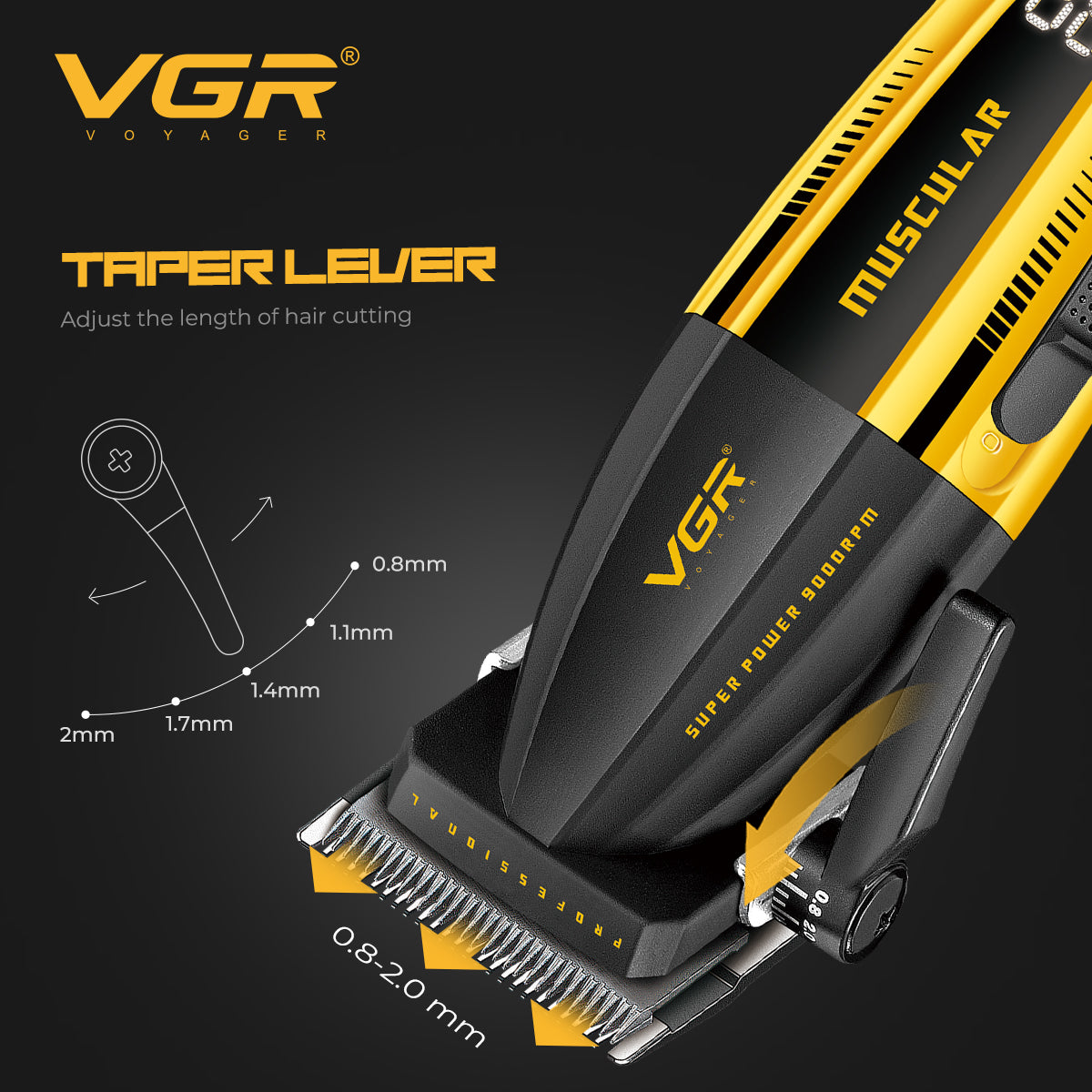 VGR V-285 S4 Professional Barber Combo Kit for Salon & Men, Yellow
