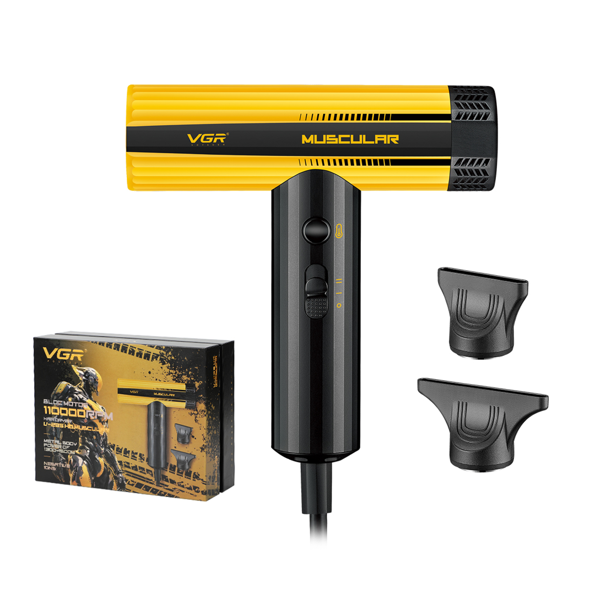 VGR V-285 HD Professional Hair Dryer for Salons, Men and Women, Yellow