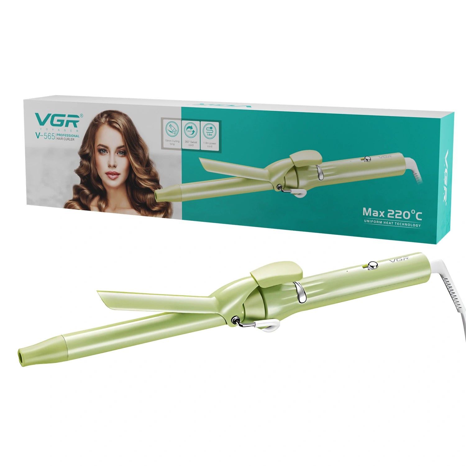 VGR V-565 Hair Curler Iron For Women, pink