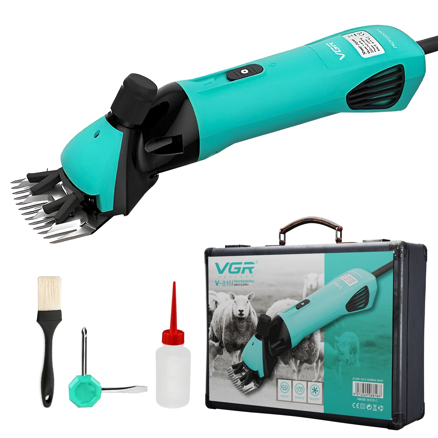 V-816 Professional Sheep-Goat Hair Cutting Clipper, Green Pet Hair Trimmer