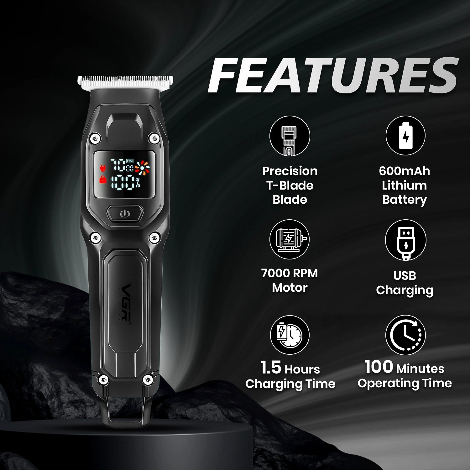 VGR V-964 Professional Hair Trimmer Cord/Cordless For Men's