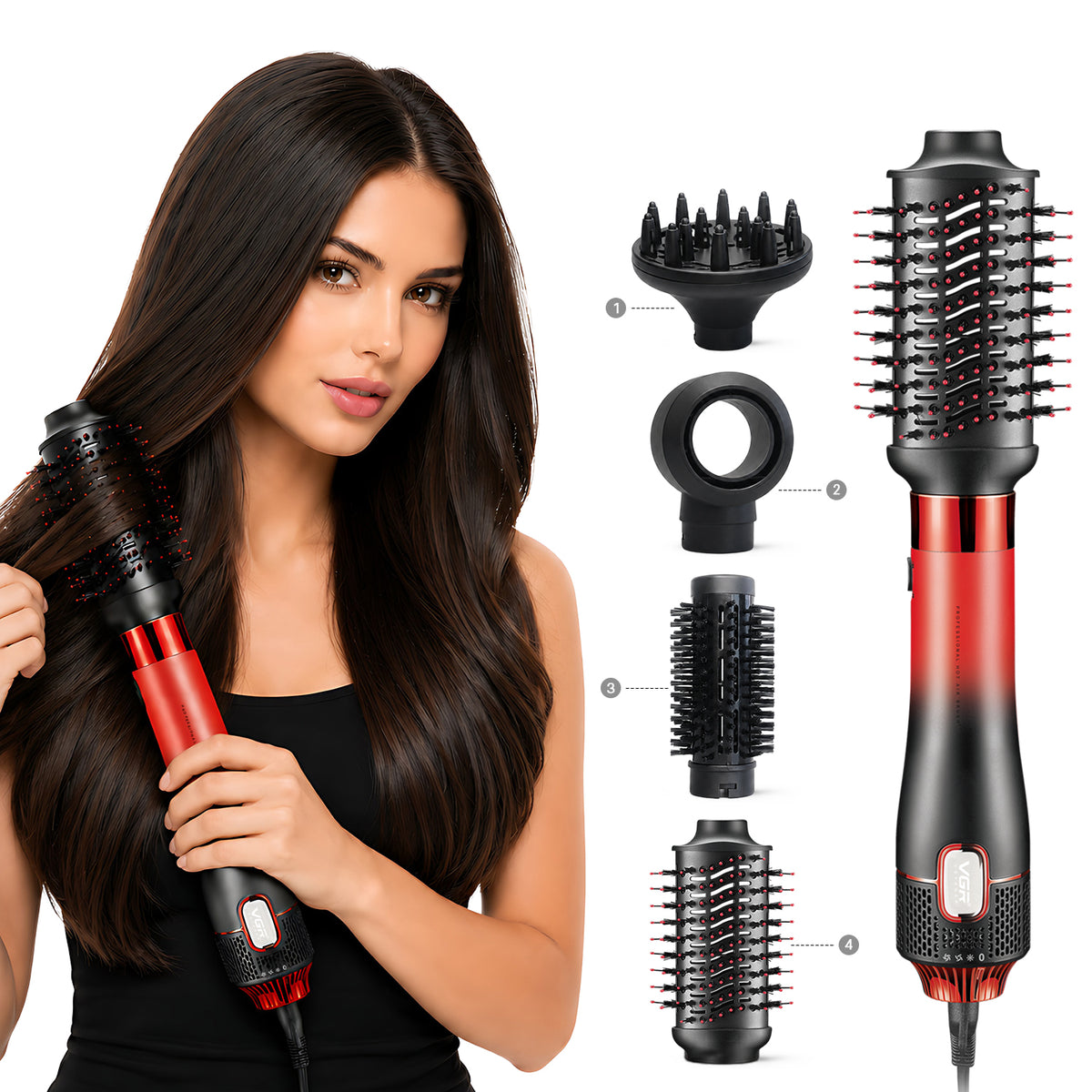 VGR V-484 Professional 4 in 1 Hot Air Brush