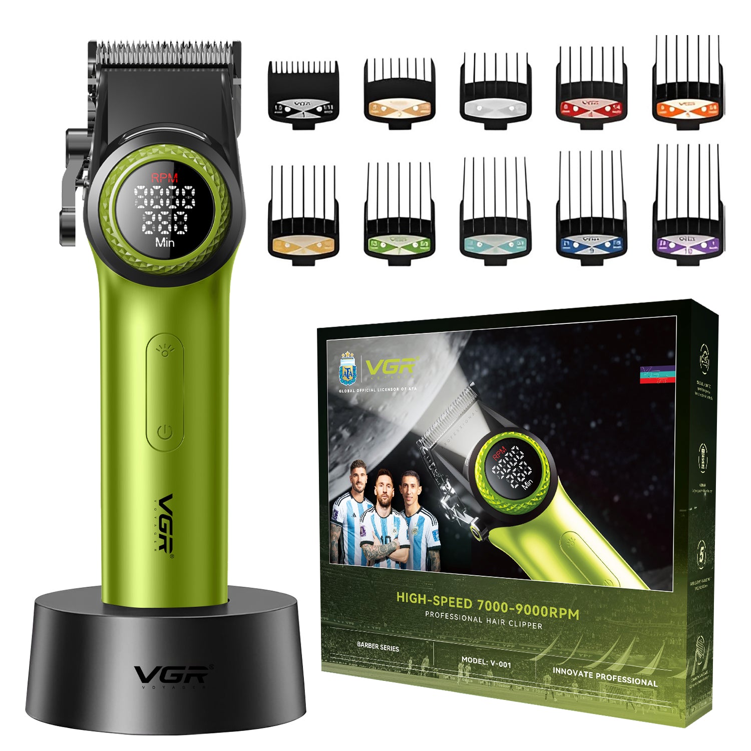 VGR V-001 Professional Hair Clipper For Men - Green