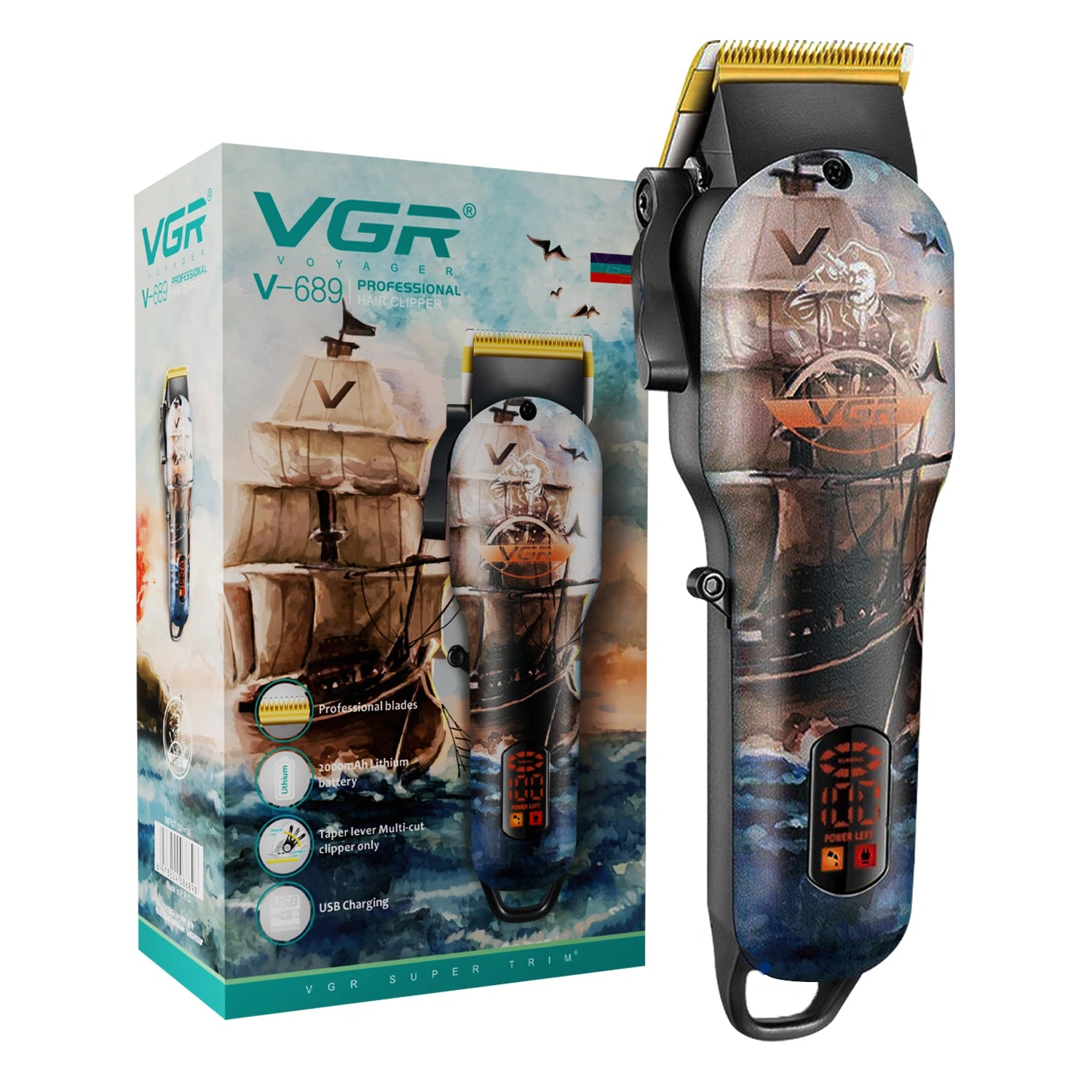 VGR V-689 Hair Clipper For Men, Brown
