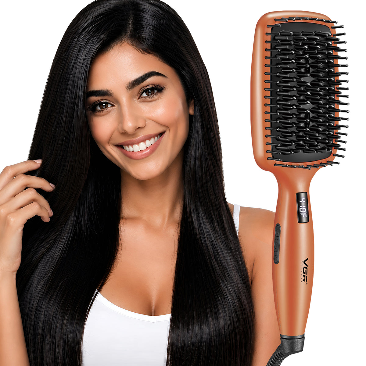 VGR V-527 Professional Hair Straightener Comb, Orange