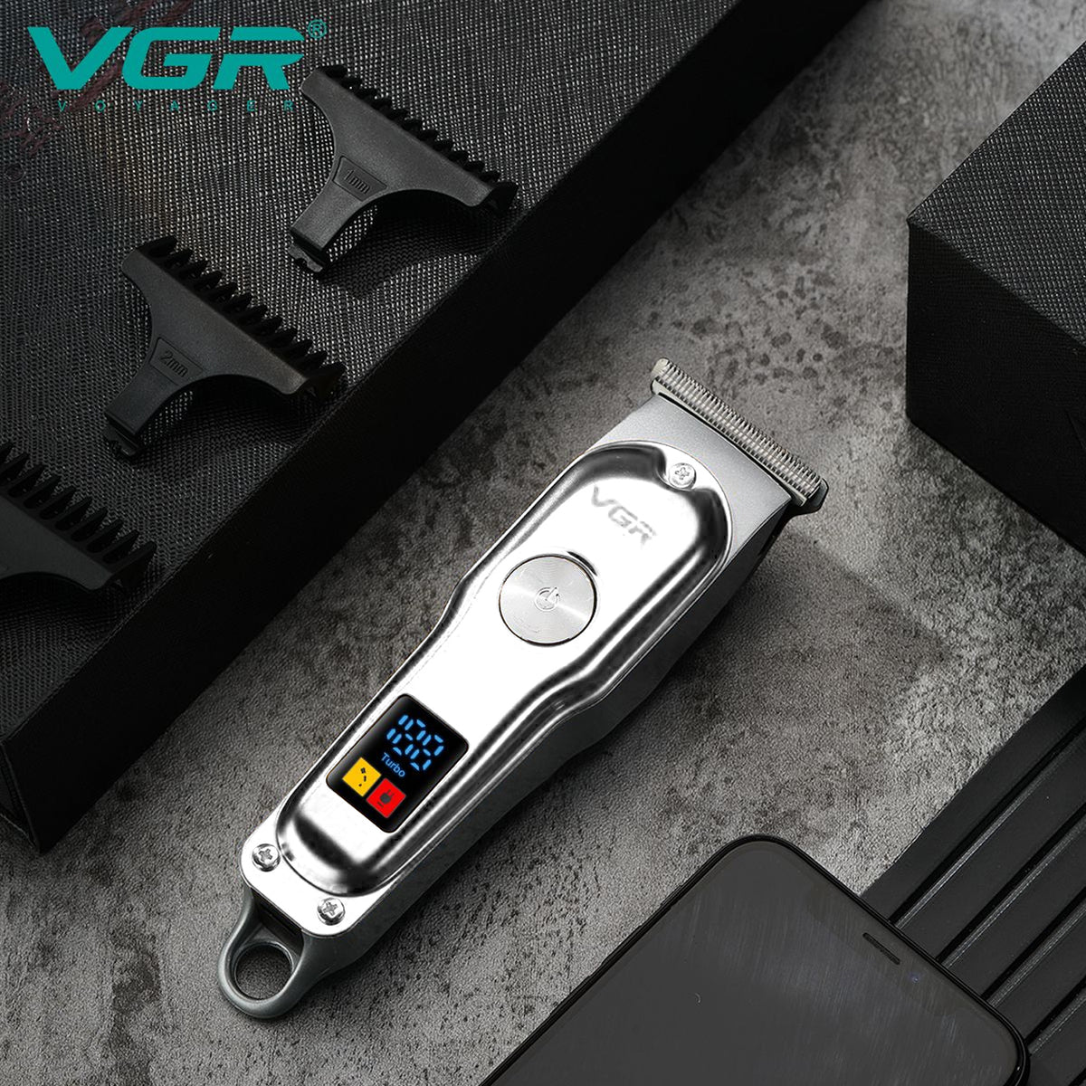 VGR V-290 Professional Hair Trimmer For Men with 120 Min Runtime, Silver