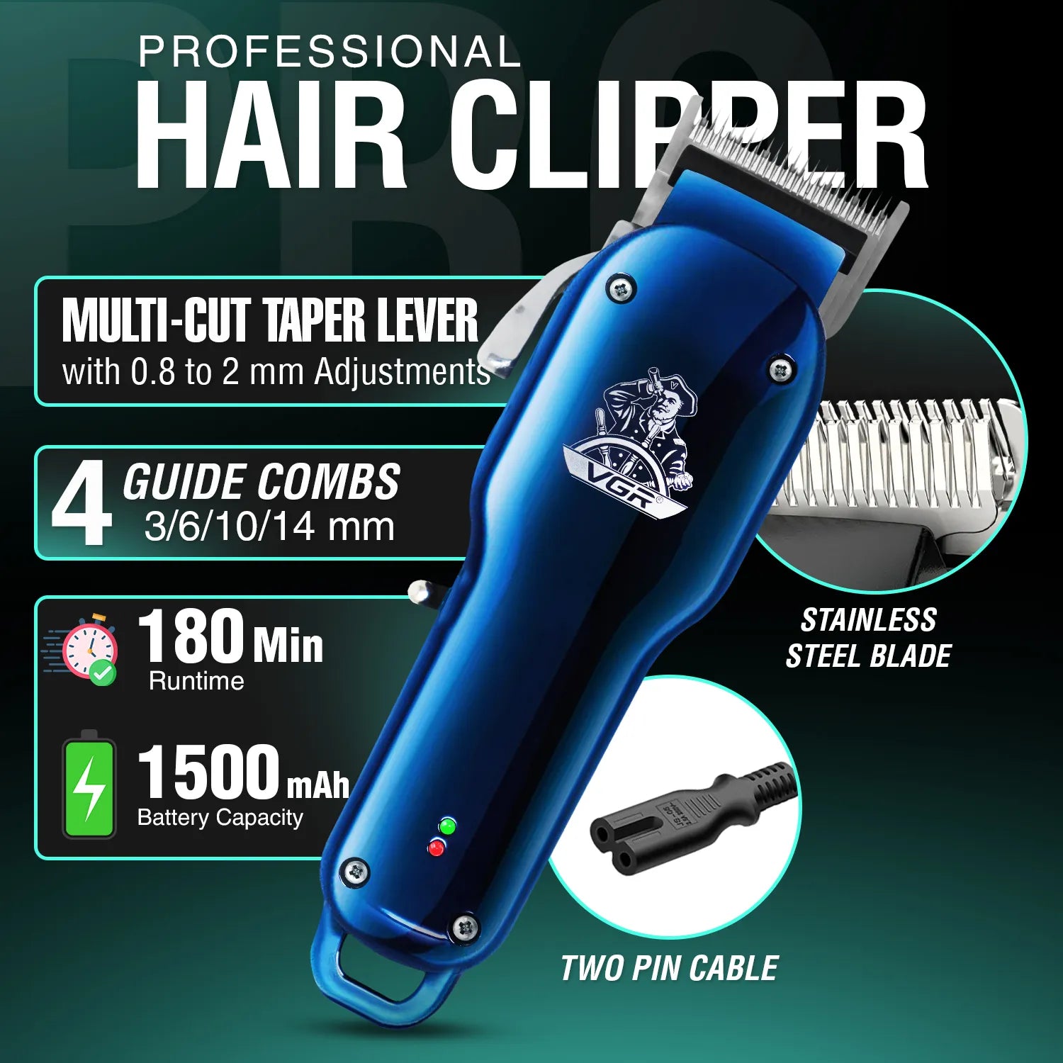 VGR V-679 Hair Clipper For Men