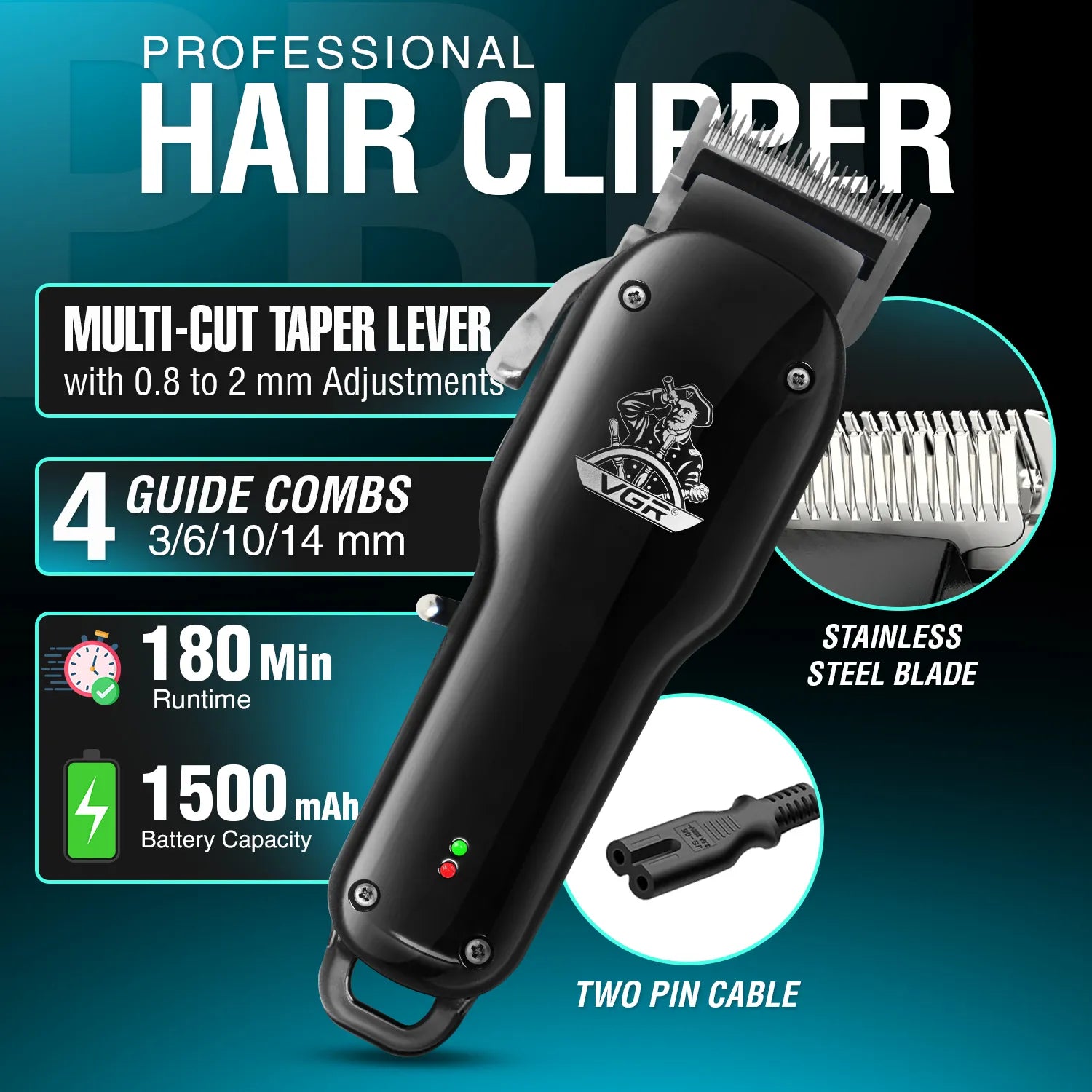 VGR V-679 Hair Clipper For Men