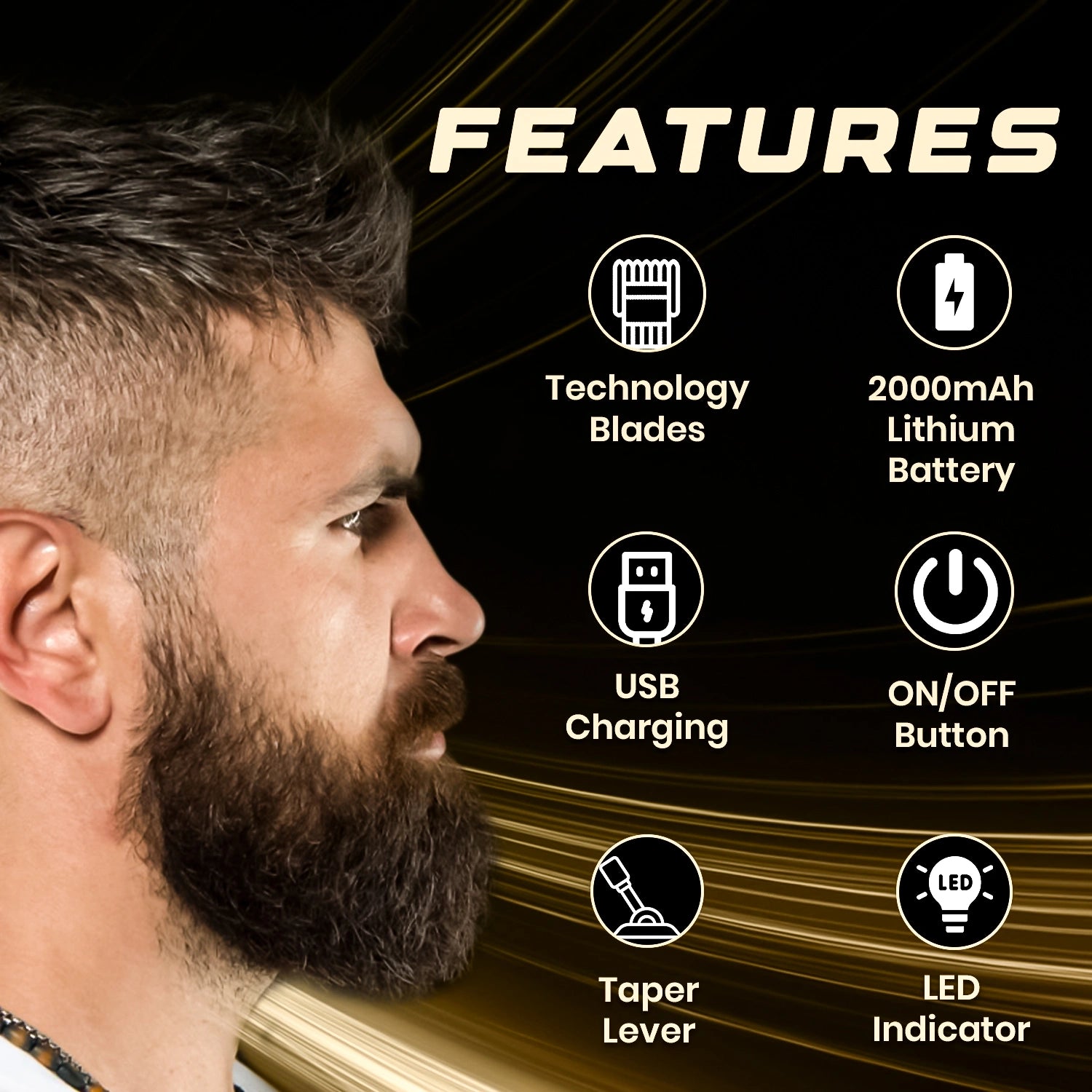 VGR V-669 Professional Salon Quality Hair Clipper For Professional & Personal Use (Gold)