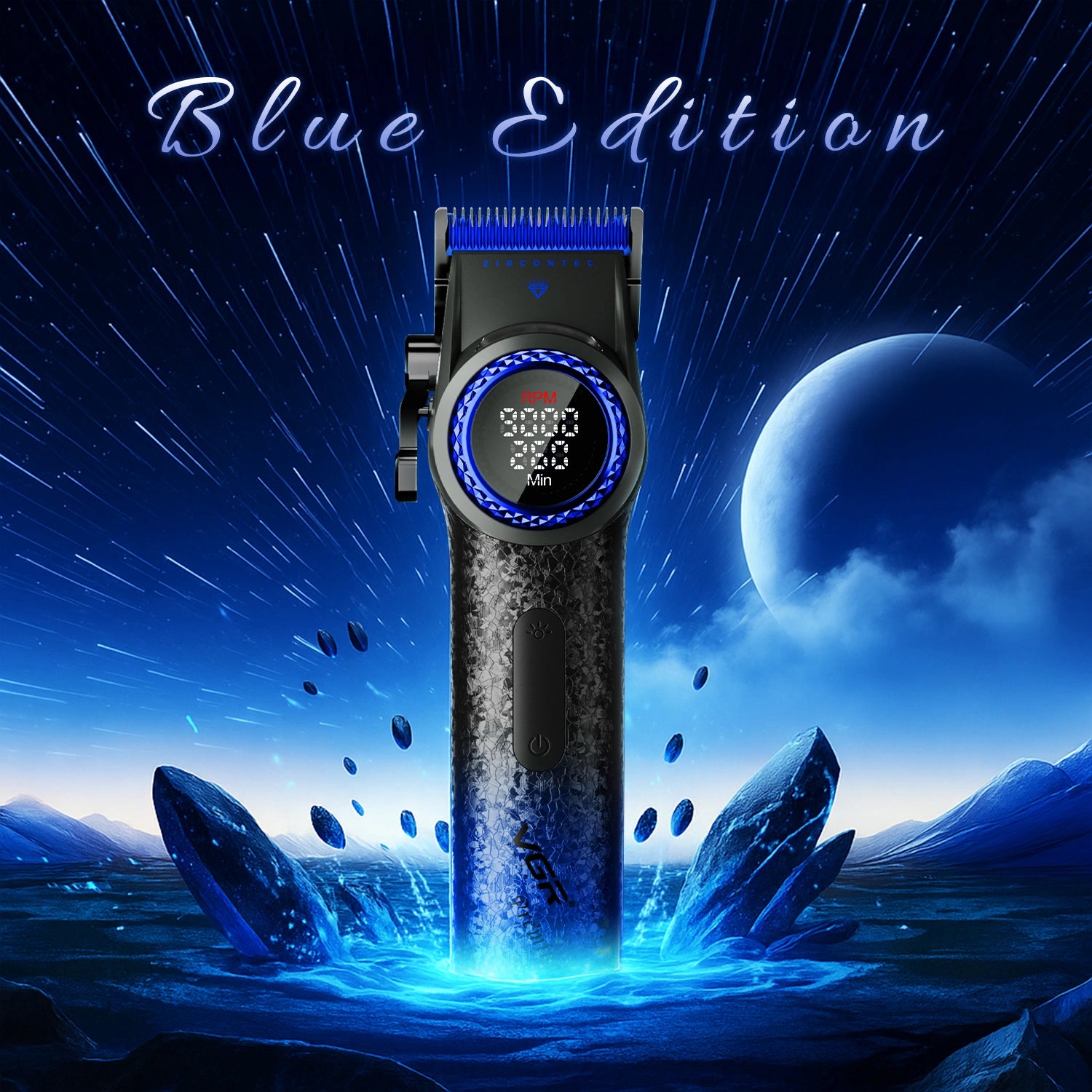 VGR V-001 Professional Hair Clipper - Blue Edition