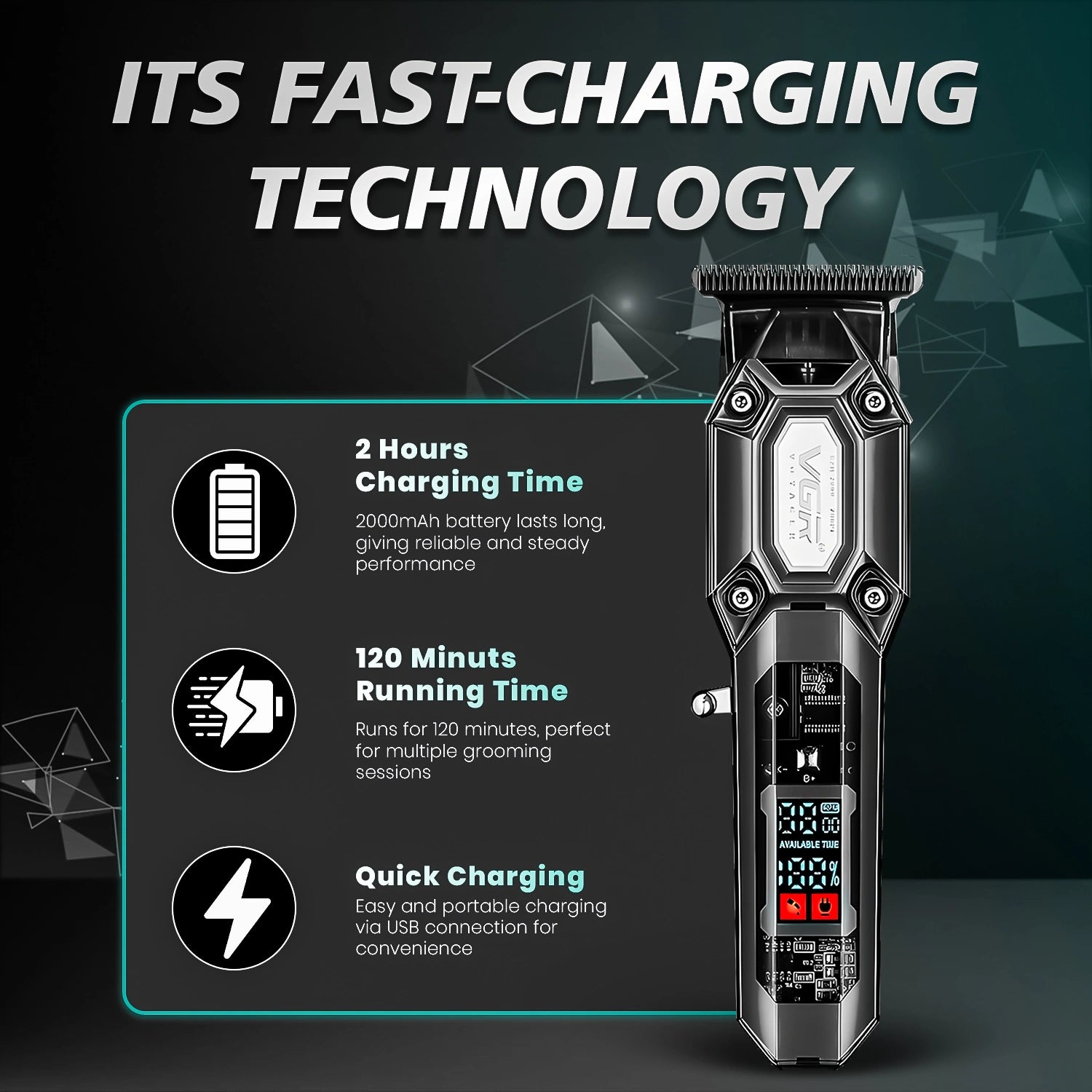 VGR V-900 Professional Cord/Cordless Hair Trimmer for Salon and Home Use