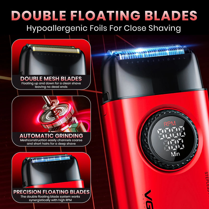 VGR V-377 Professional Shaver For Men with 100 Minutes Runtime (Red)