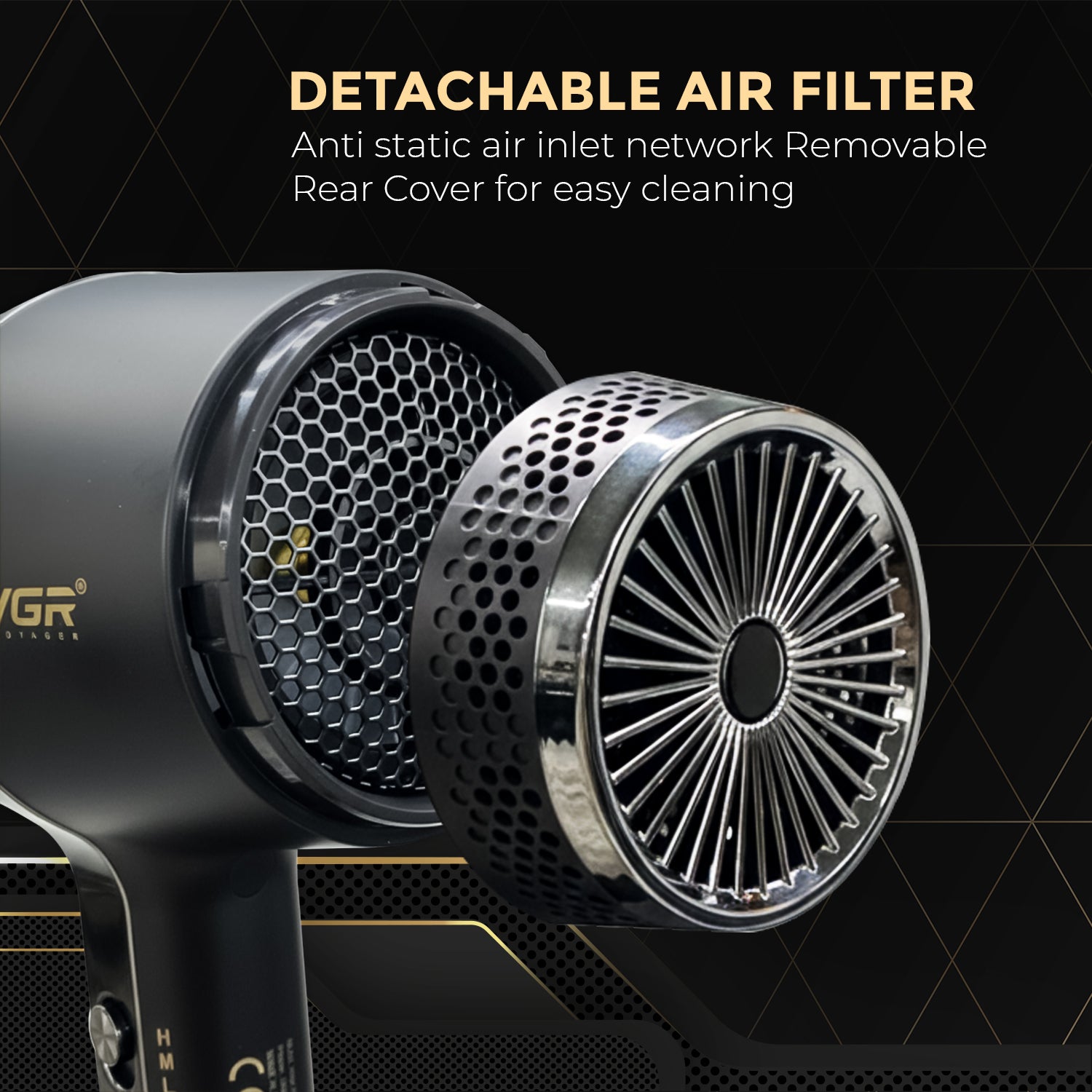 VGR V-409 Professional Hair Dryer | 2400W BLDC Motor | Barber Series