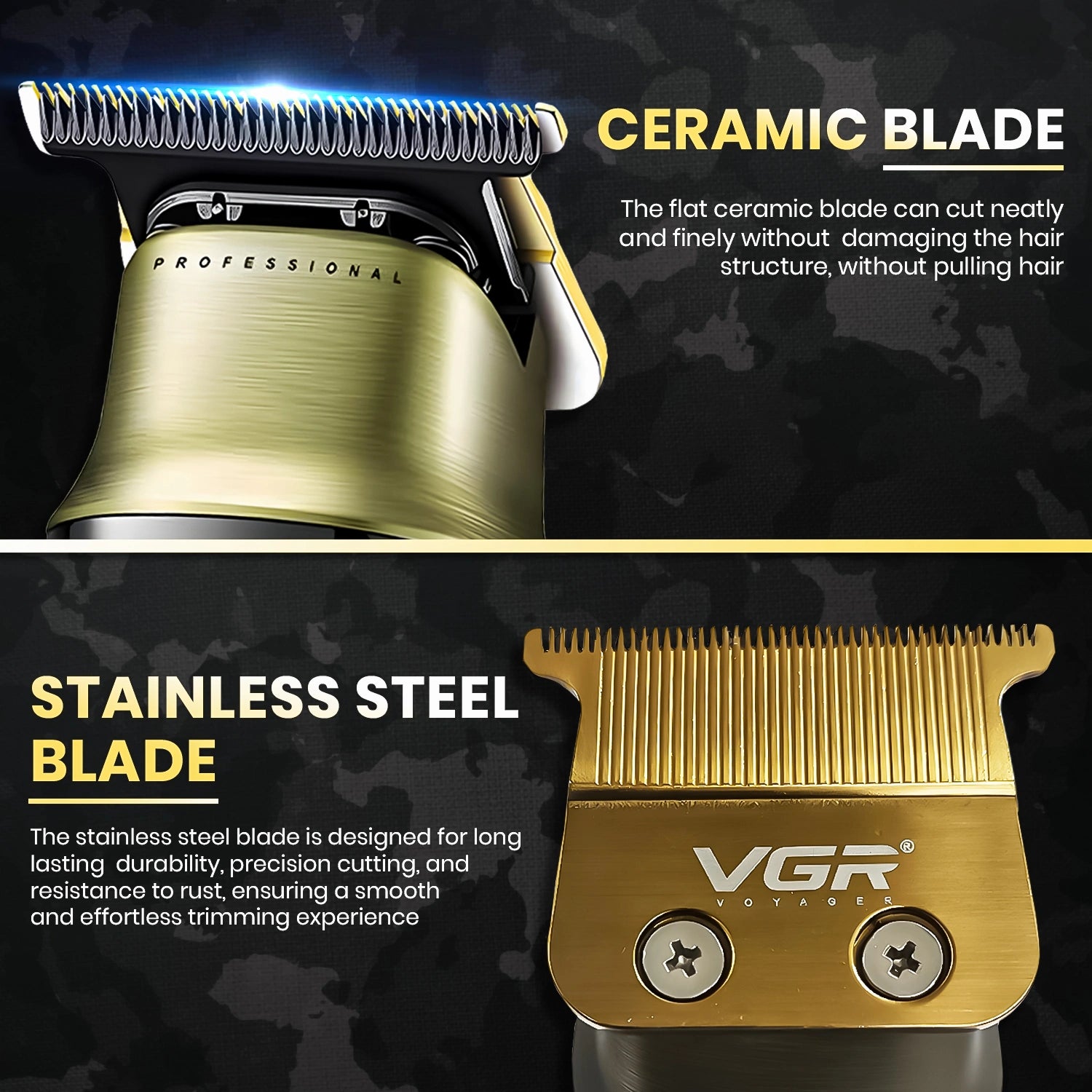VGR V-991 Professional Salon Quality Hair Trimmer for Men's (Gold)