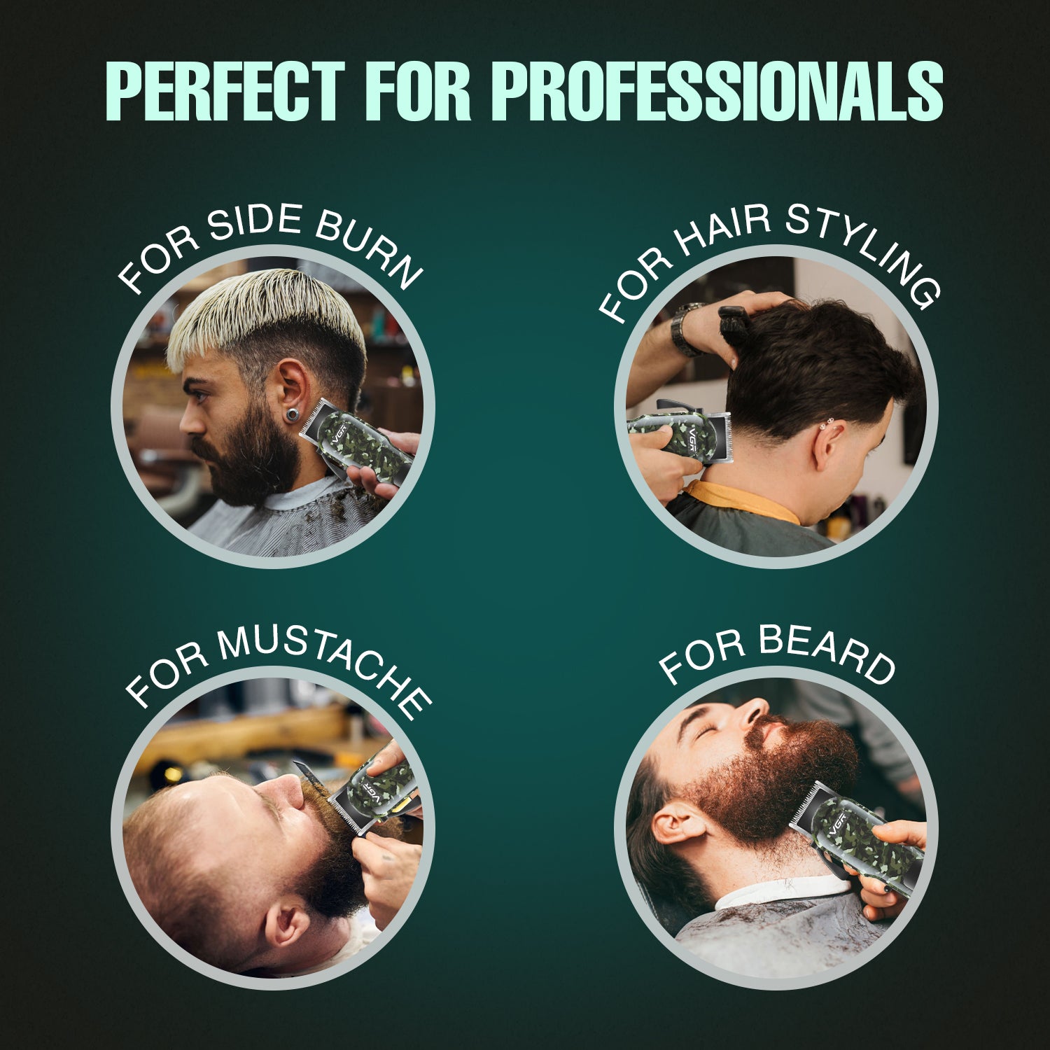 VGR VL-665 Limited Edition Hair Clipper For Men, Camouflage