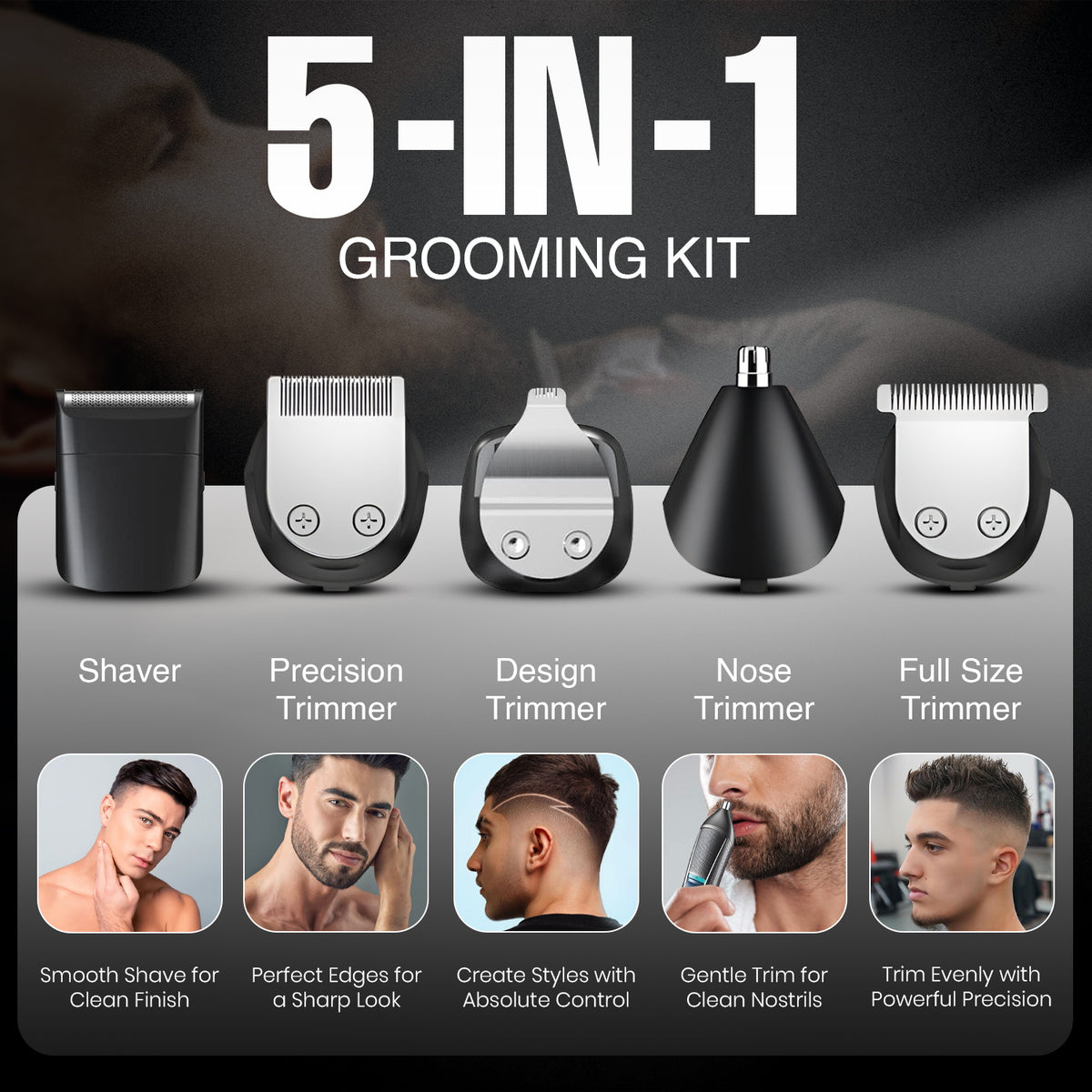 VGR V-107 Professional Grooming Kit For Men with 150 Min Runtime, Silver
