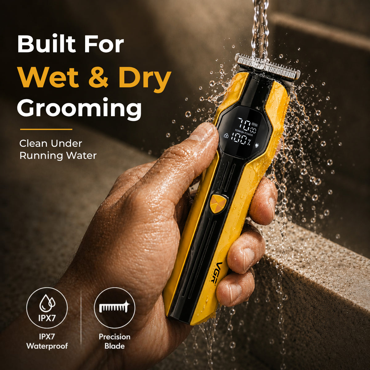 VGR V-173 Professional Grooming Kit with 210 Min Runtime, Yellow