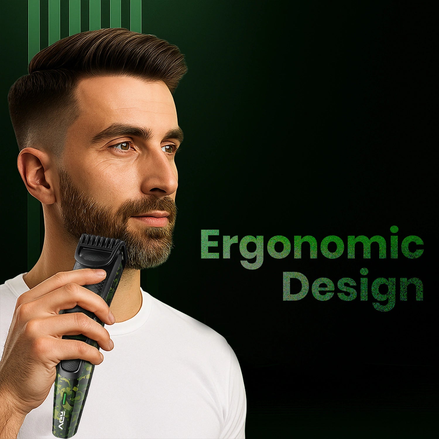 VGR V-053 Hair Trimmer For Men, Army Green