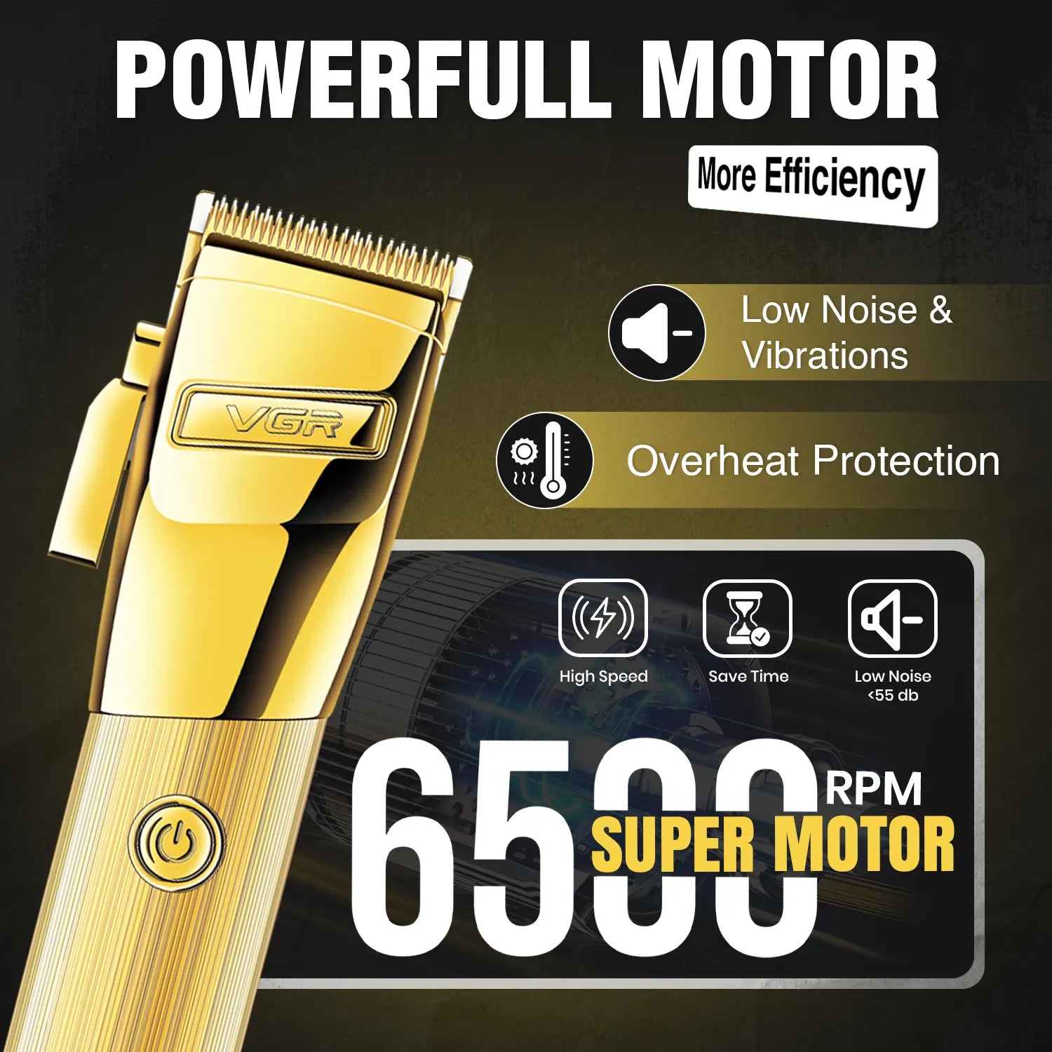 VGR V-681 Hair Clipper For Men, Gold
