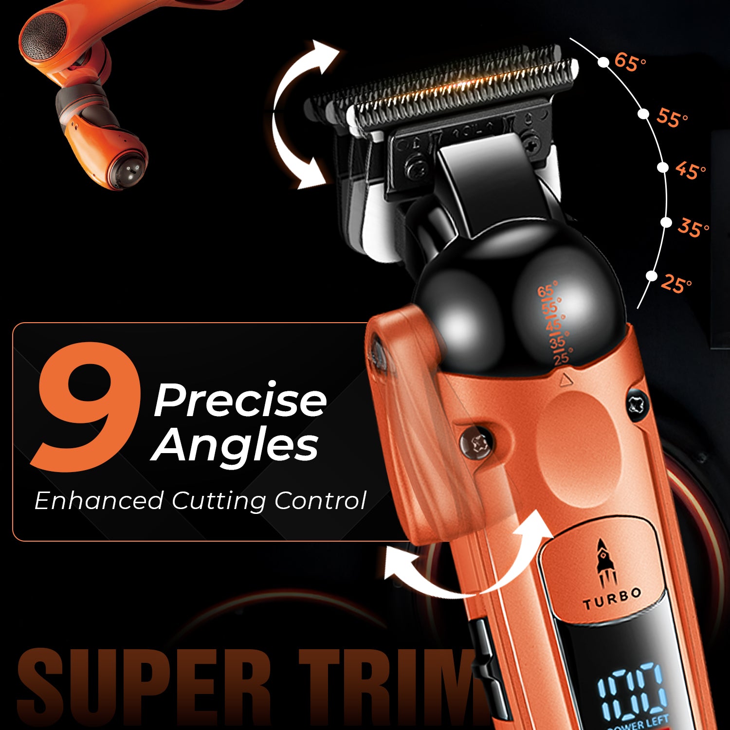 VGR V-274 Professional Hair Trimmer with Ceramic-Titanium Blades & Turbo Function