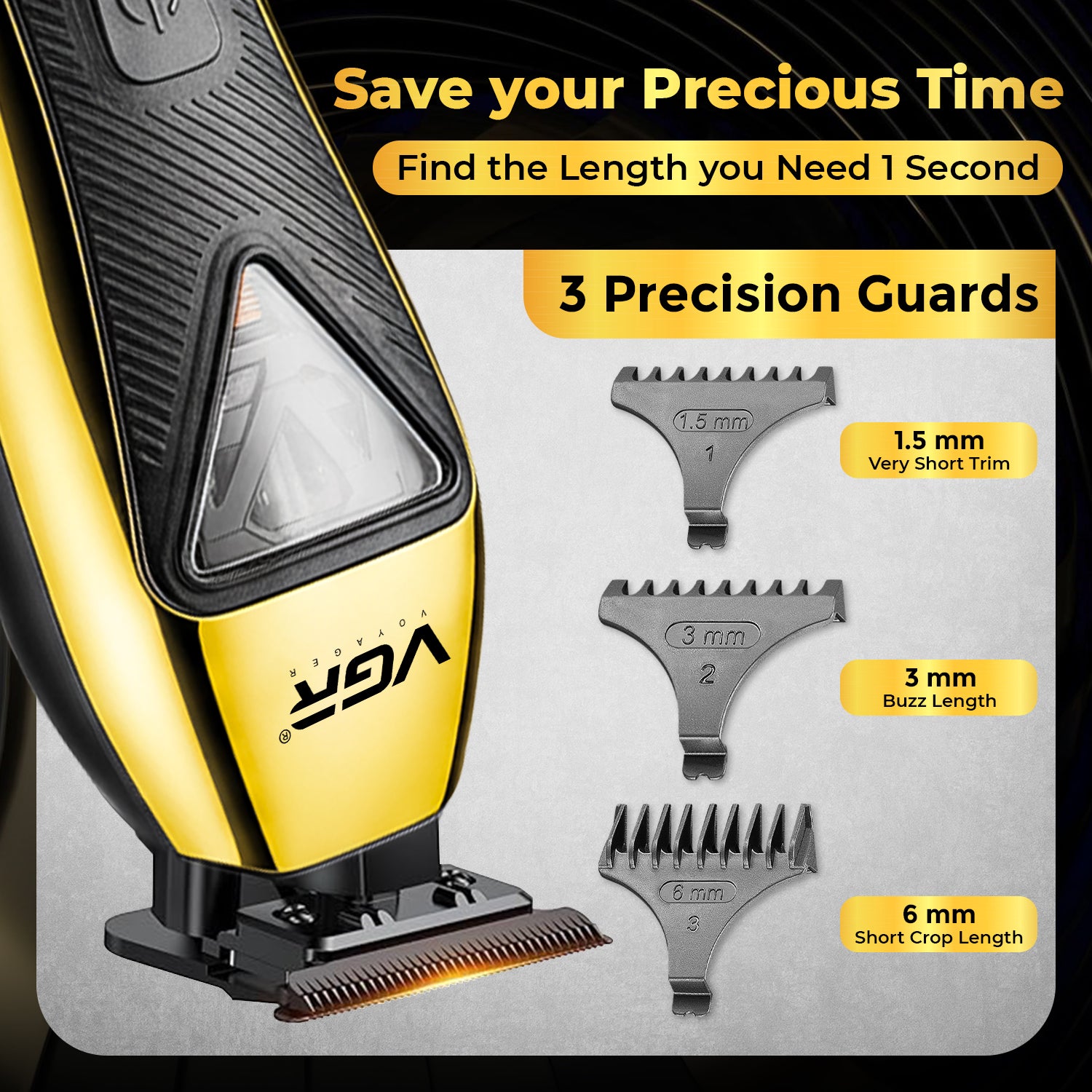 VGR V-994 Professional Salon Series Hair Trimmer for Men, Gold