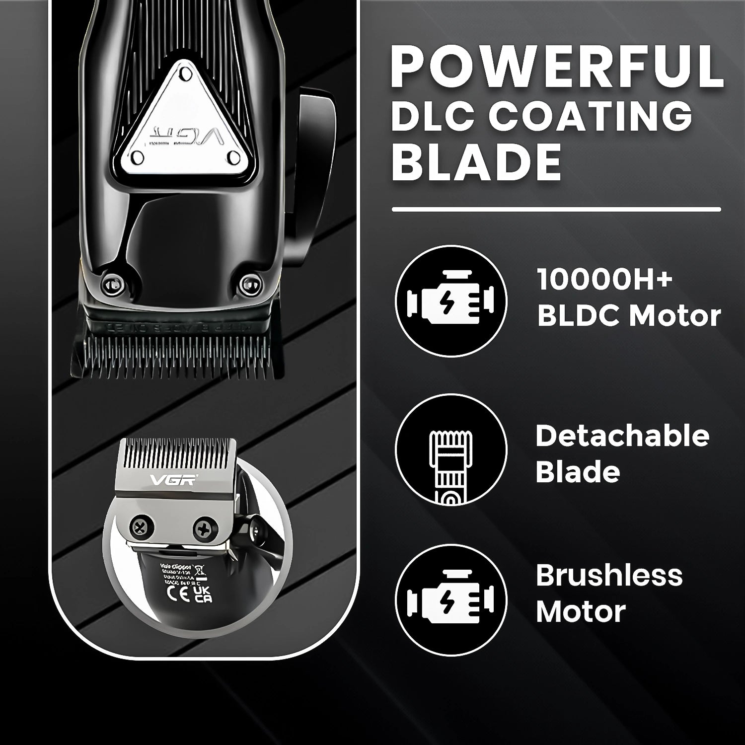 VGR V-137 Professional Cord/Cordless Hair Clipper for Men's (Gold/Black)