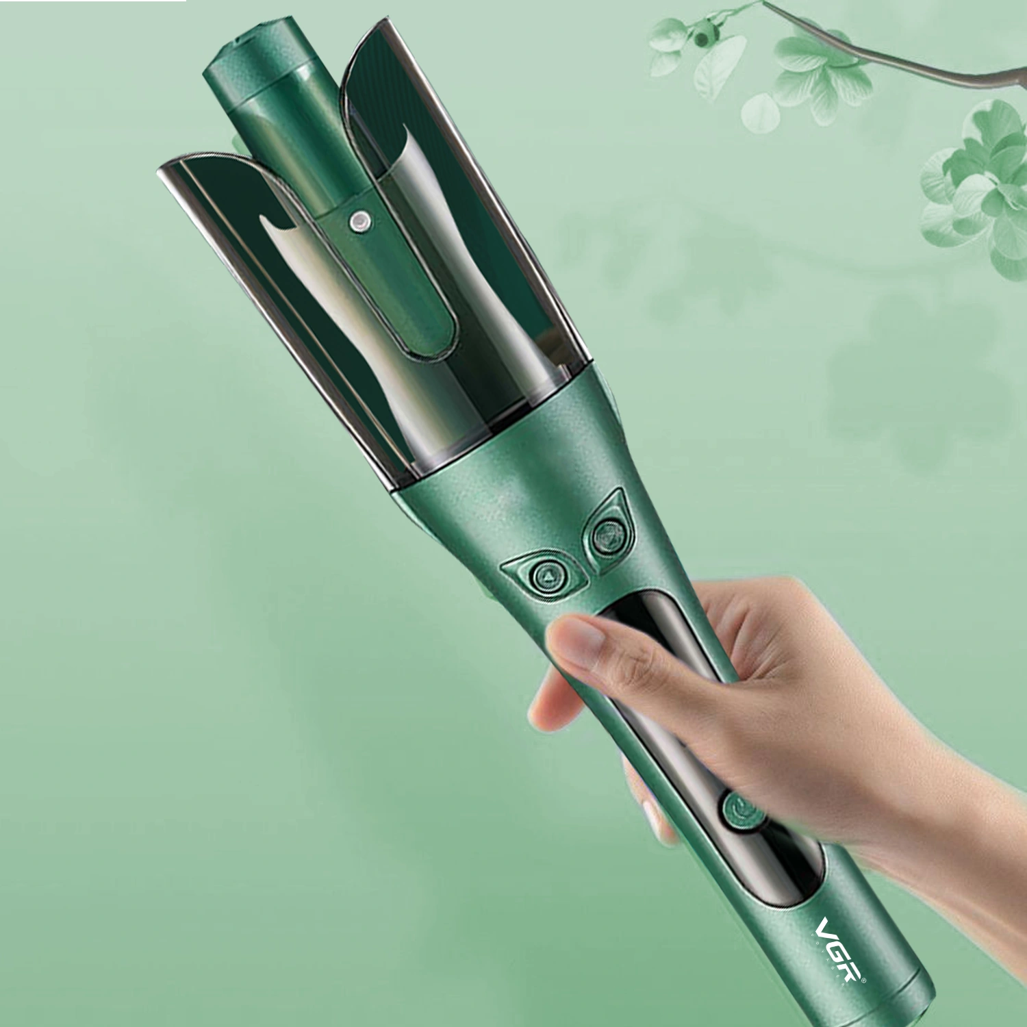 VGR V-583 Automatic Hair Curler For Women (Green)