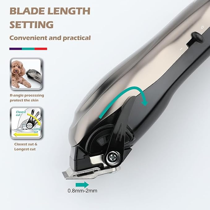 VGR V-206 Professional Pet Clipper | Heavy-Duty Grooming Kit for Pet - Silver - vgrofficial.in
