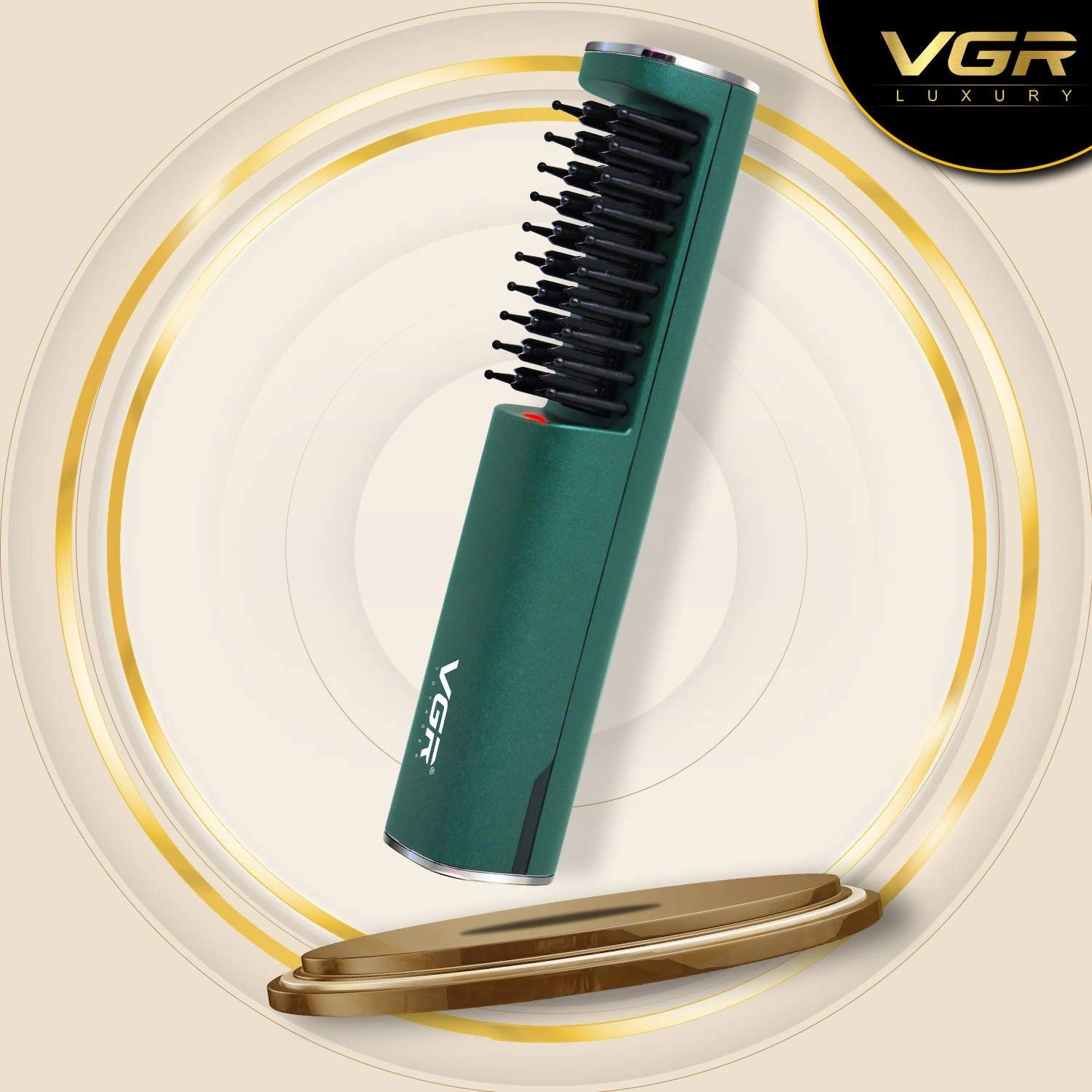 VGR V-587 Electric Hair Straightener Comb For Unisex, Green