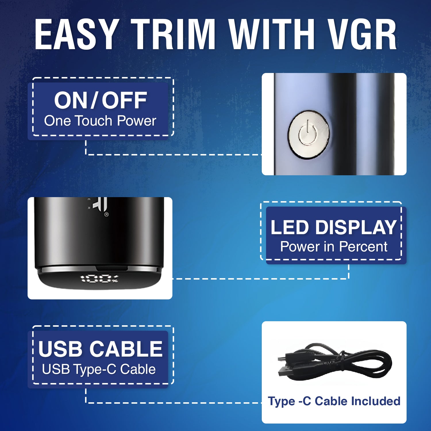 VGR V-986 Professional T-Blade Hair Trimmer – Sharp, Durable Blades for Precise Haircuts and Styles
